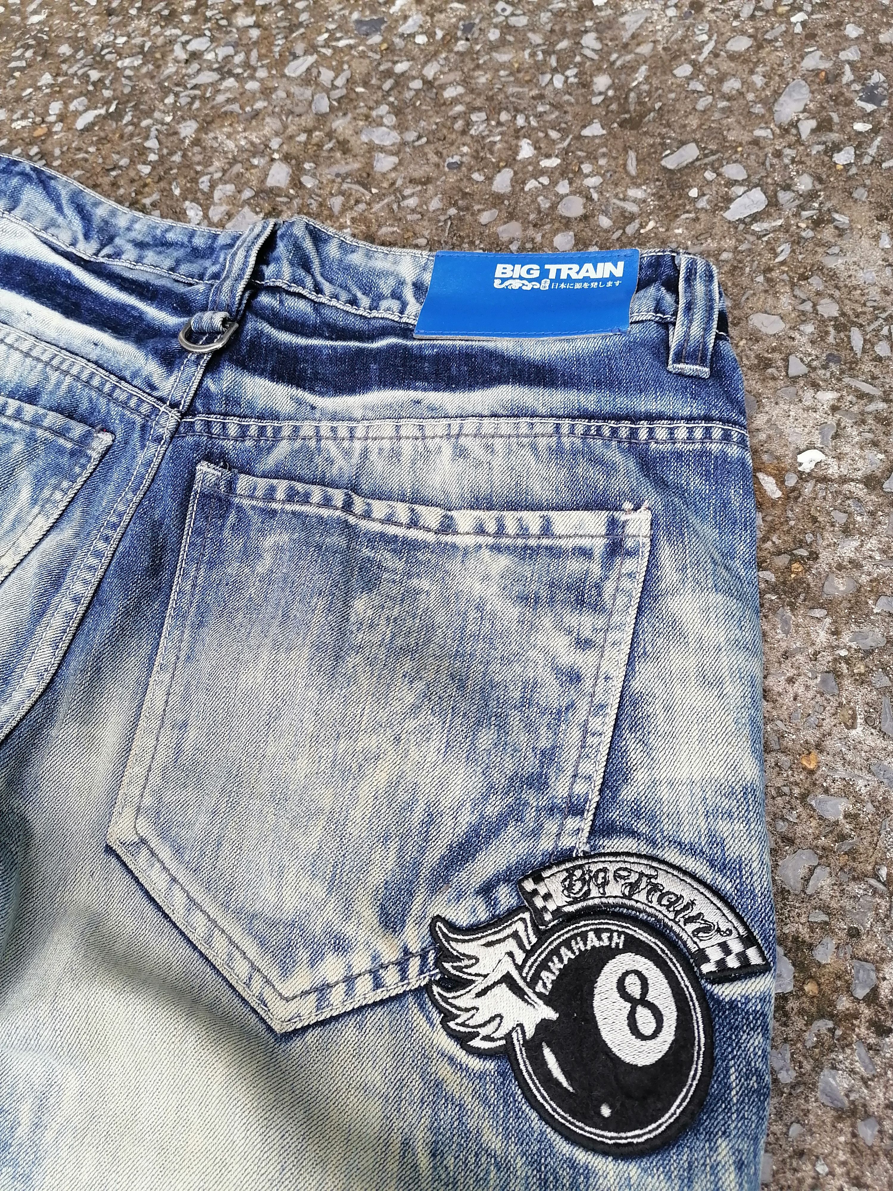 Japanese Brand Big Train Biker Bleached Jeans Size US 32 / EU 48 - 4 Thumbnail