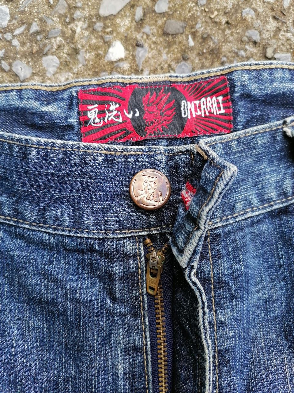 Japanese Brand Oniarai Embroidered Denim Jeans Size US 39 - 2 Thumbnail