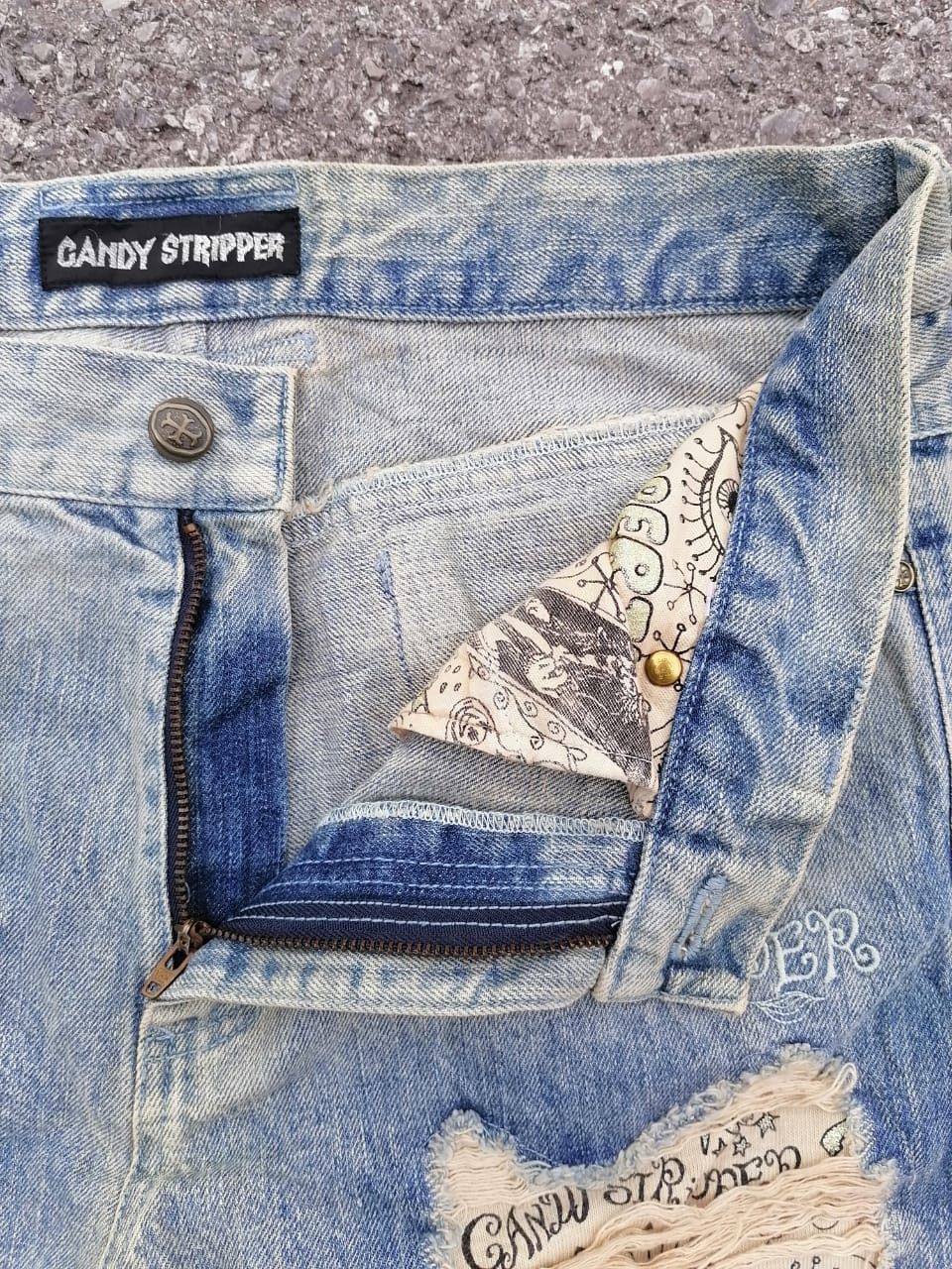Japanese Brand Candy Stripper Distressed Denim Jeans Size US 32 / EU 48 - 4 Thumbnail