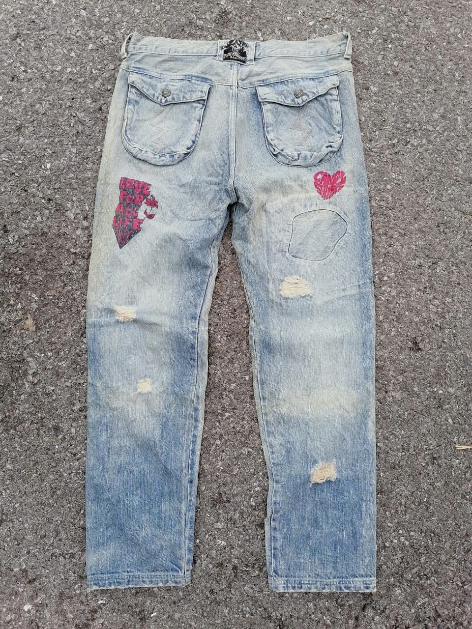 Japanese Brand Candy Stripper Distressed Denim Jeans Size US 32 / EU 48 - 10 Thumbnail