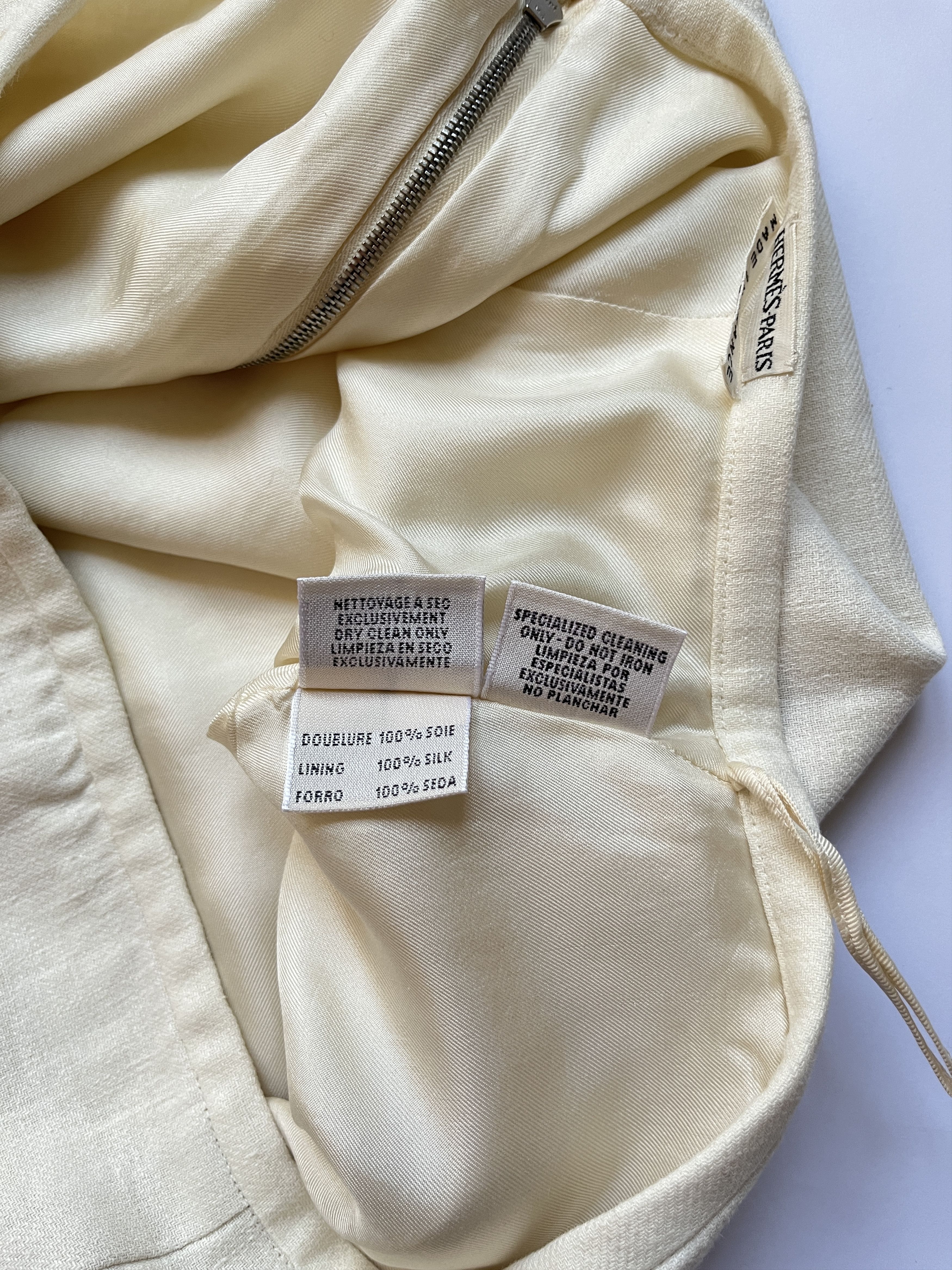 Hermes × Maison Margiela ⚡️QUICK SALE⚡️Hermes by Margiela Cream Linen Skirt Size 30" / US 8 / IT 44 - 5 Thumbnail