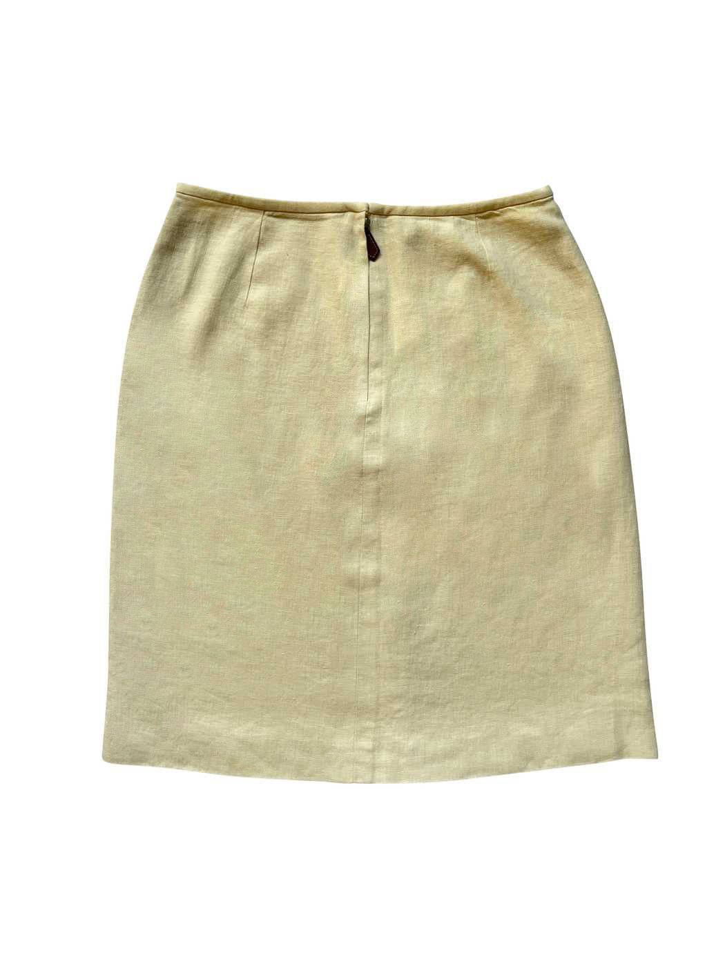 Hermes × Maison Margiela ⚡️QUICK SALE⚡️Hermes by Margiela Cream Linen Skirt Size 30" / US 8 / IT 44 - 2 Thumbnail