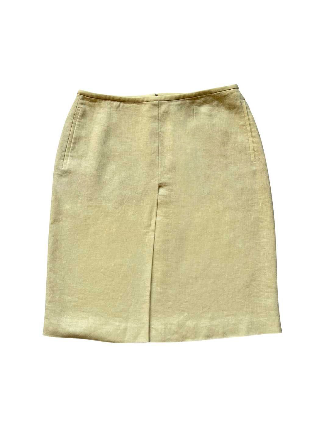 image of hermes By Margiela Cream Linen Skirt in Beige, Women's (Size 30)