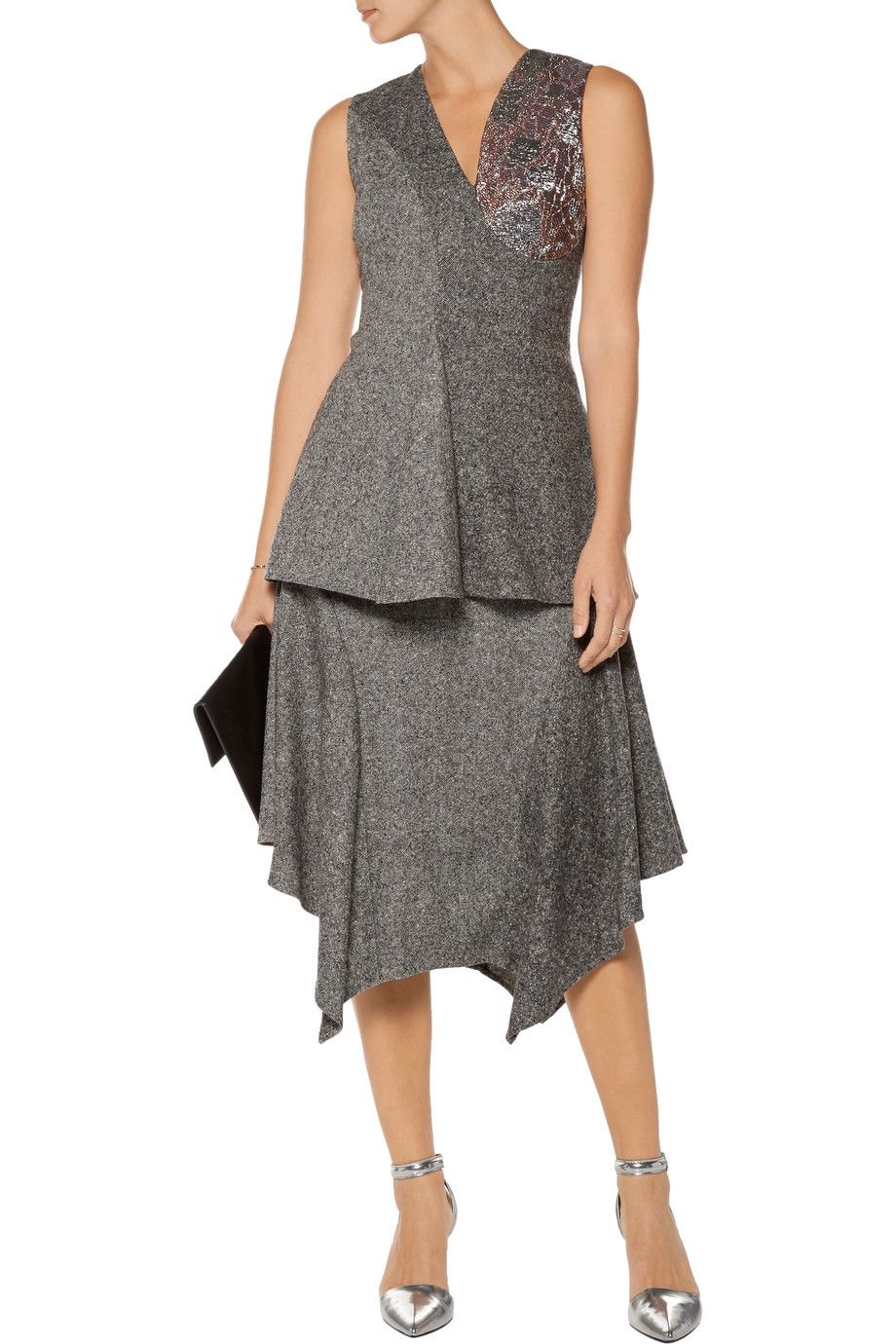 Stella McCartney STELLA MCCARTNEY asymmetrical gray wool skirt XS 4 38 Size 26" / US 2 / IT 38 - 3 Thumbnail