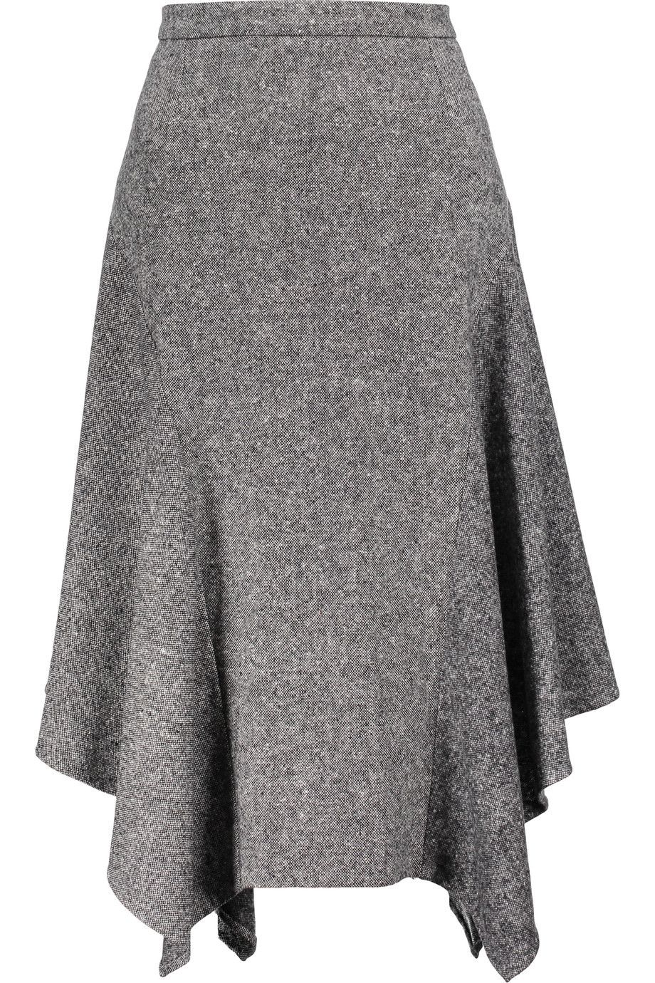 image of Stella Mccartney Asymmetrical Gray Wool Skirt Xs 4 38 in Grey, Women's (Size 26)