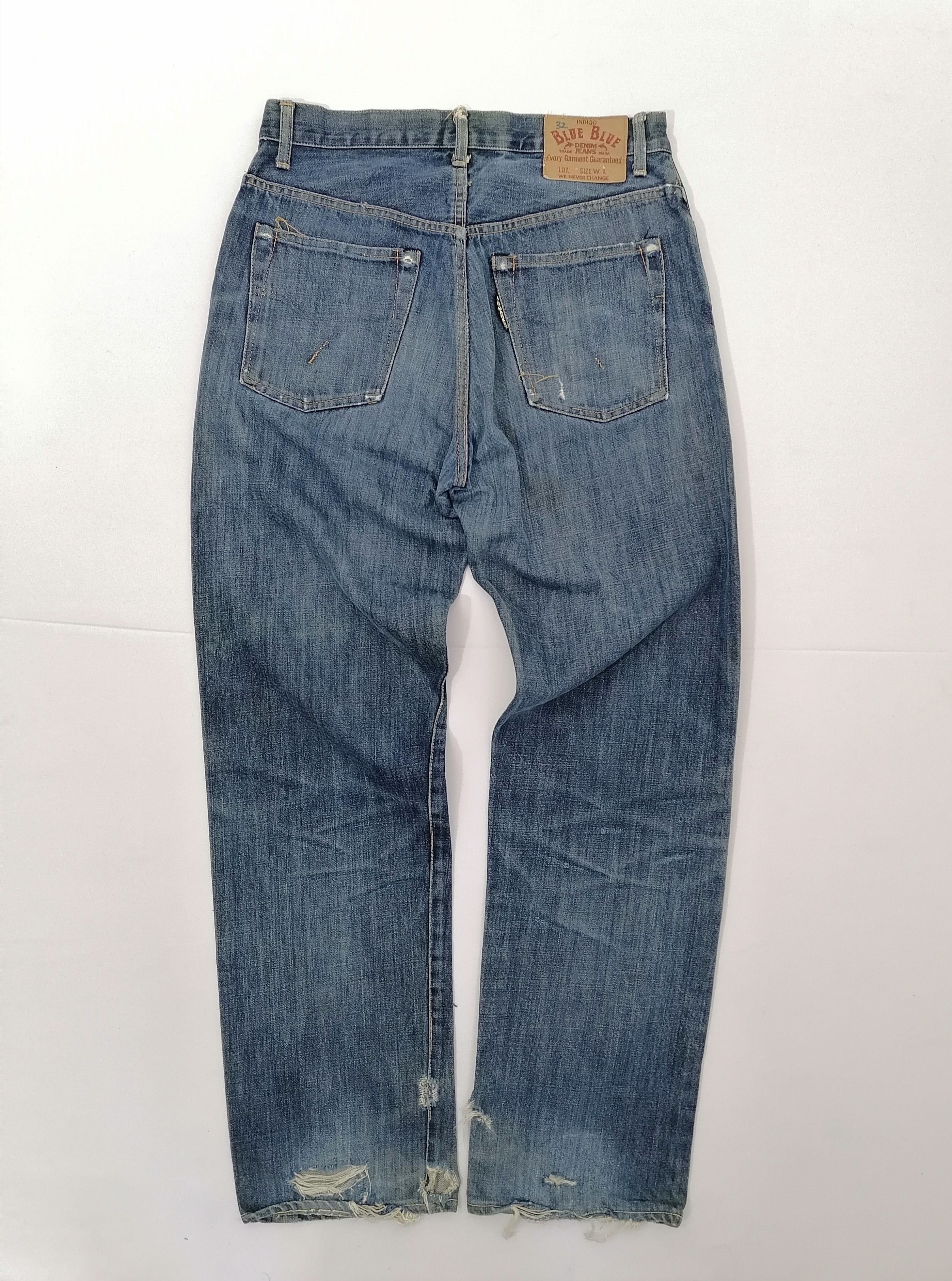 Indigo × Japan Blue × Japanese Brand H.R.Market Selvedge Distressed Denim Jeans Size US 31 - 5 Thumbnail