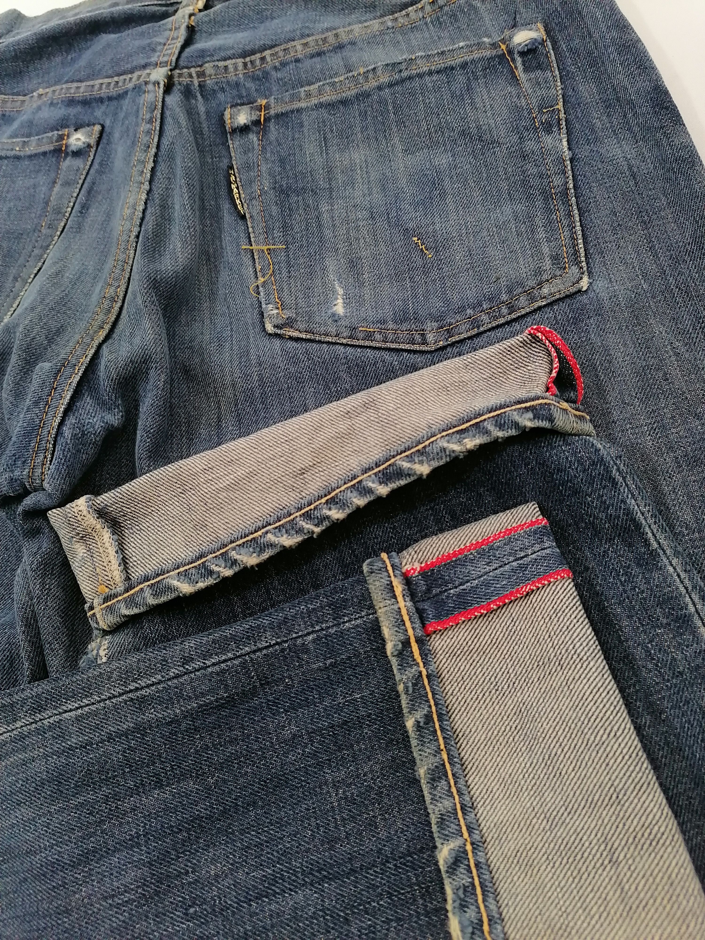 Indigo × Japan Blue × Japanese Brand H.R.Market Selvedge Distressed Denim Jeans Size US 31 - 3 Thumbnail