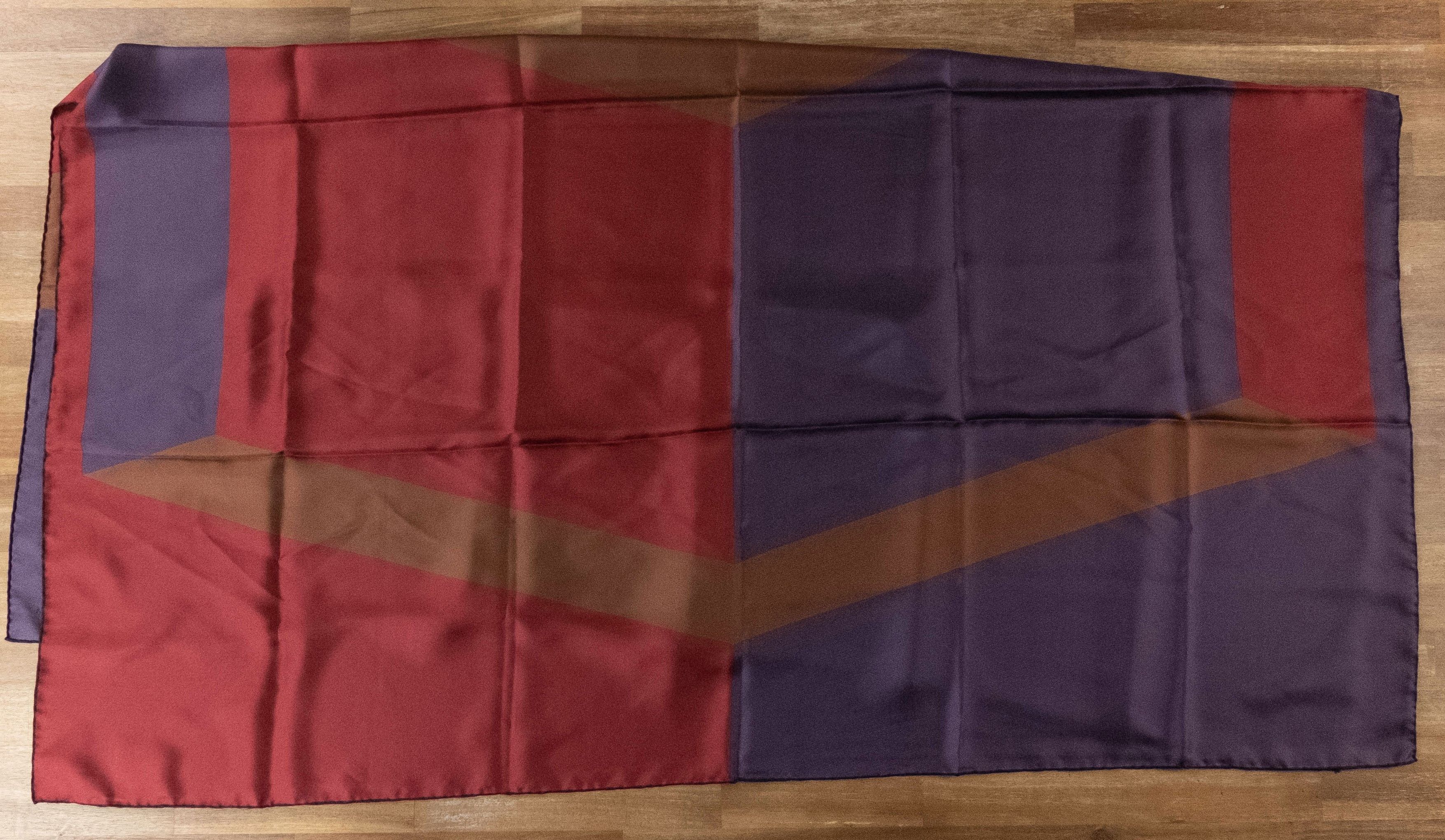 Bottega Veneta BOTTEGA VENETA red purple brown orange silk square scarf q Size ONE SIZE - 1 Thumbnail
