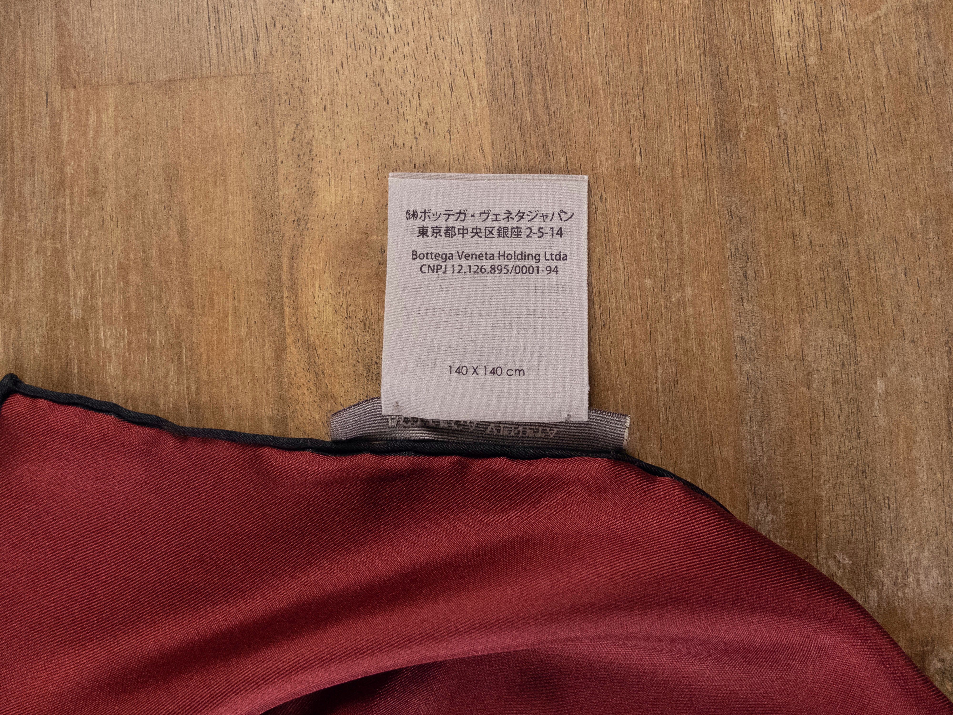 Bottega Veneta BOTTEGA VENETA red purple brown orange silk square scarf q Size ONE SIZE - 6 Thumbnail