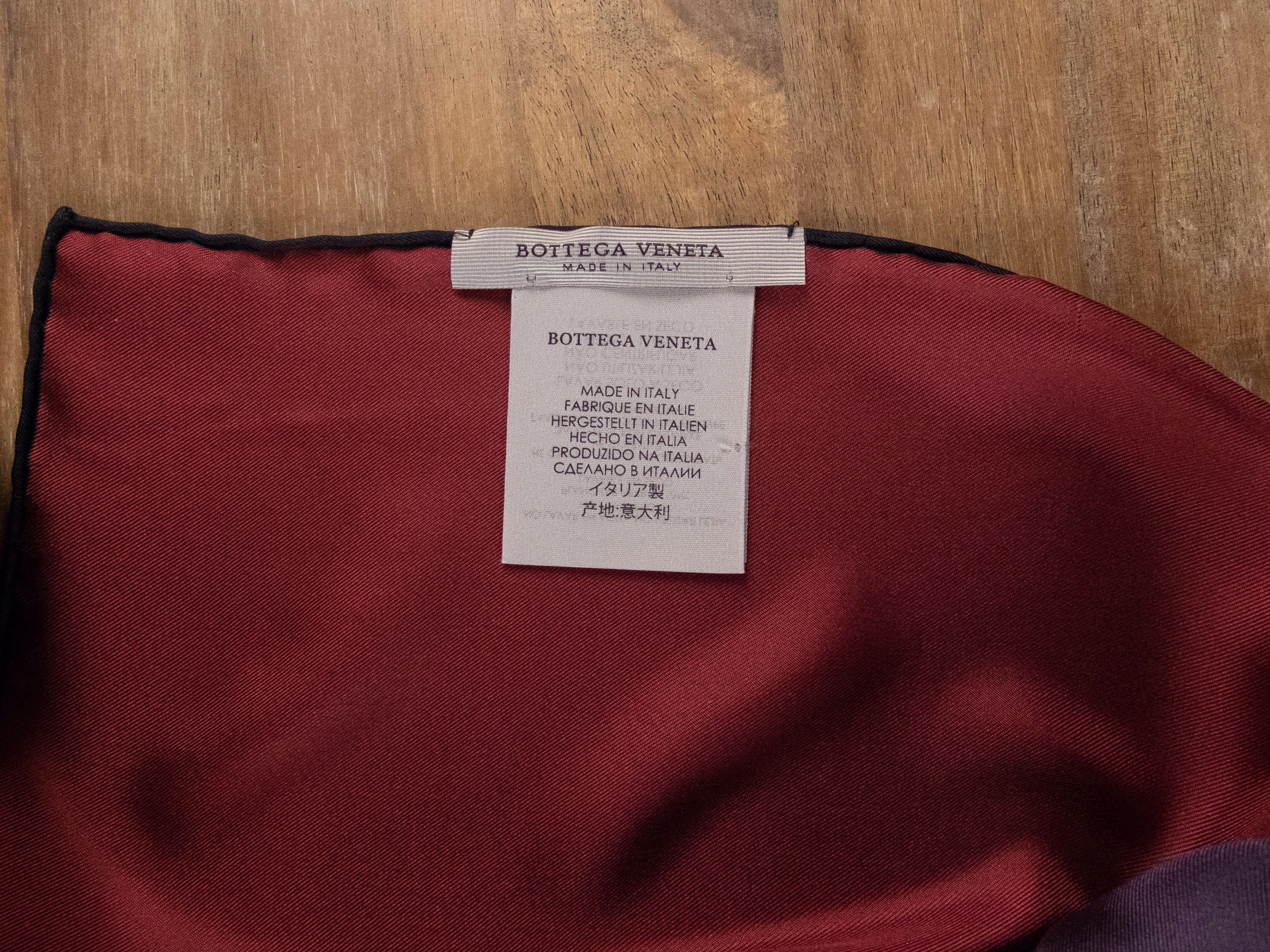Bottega Veneta BOTTEGA VENETA red purple brown orange silk square scarf q Size ONE SIZE - 4 Thumbnail