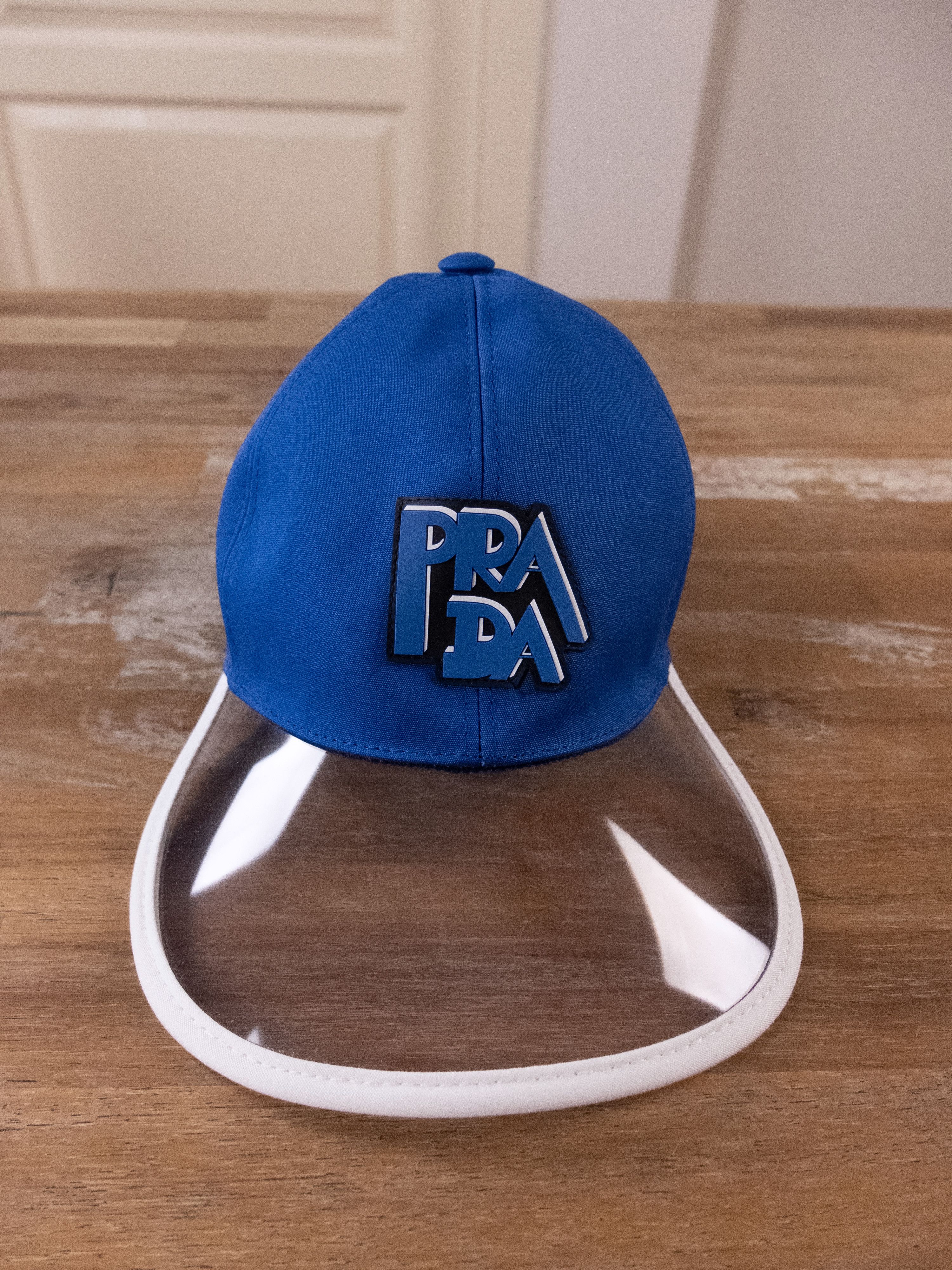 Prada PRADA blue rubber logo PVC visor baseball cap hat Small Size ONE SIZE - 2 Thumbnail