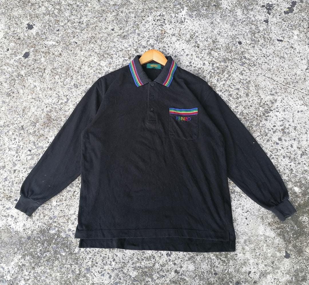 Japanese Brand × Kenzo Kenzo Made In Japan Longsleeve Polos Size US M / EU 48-50 / 2 - 1 Thumbnail
