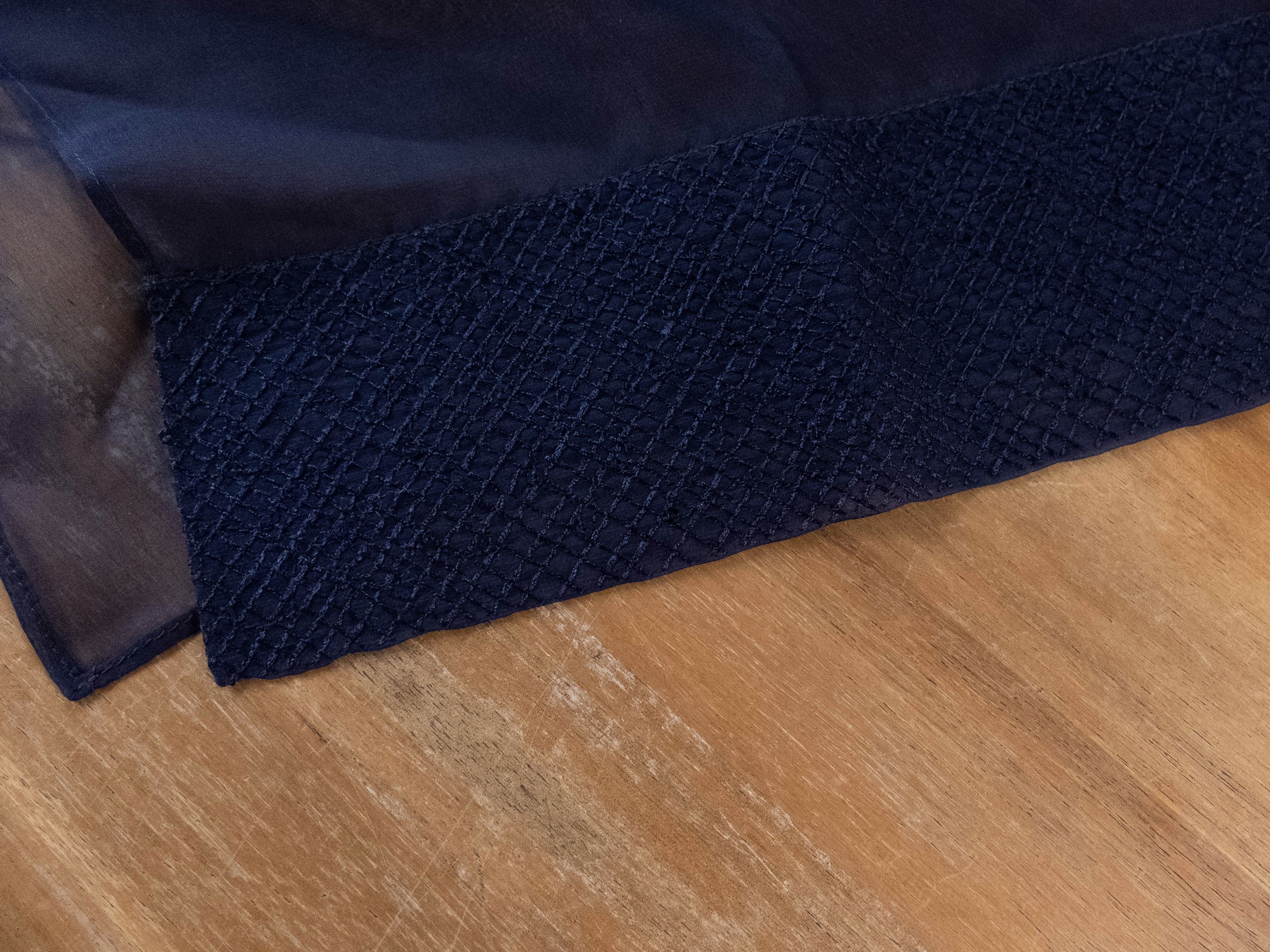 Bottega Veneta BOTTEGA VENETA midnight blue sequin silk sheer stole scarf q Size ONE SIZE - 2 Thumbnail