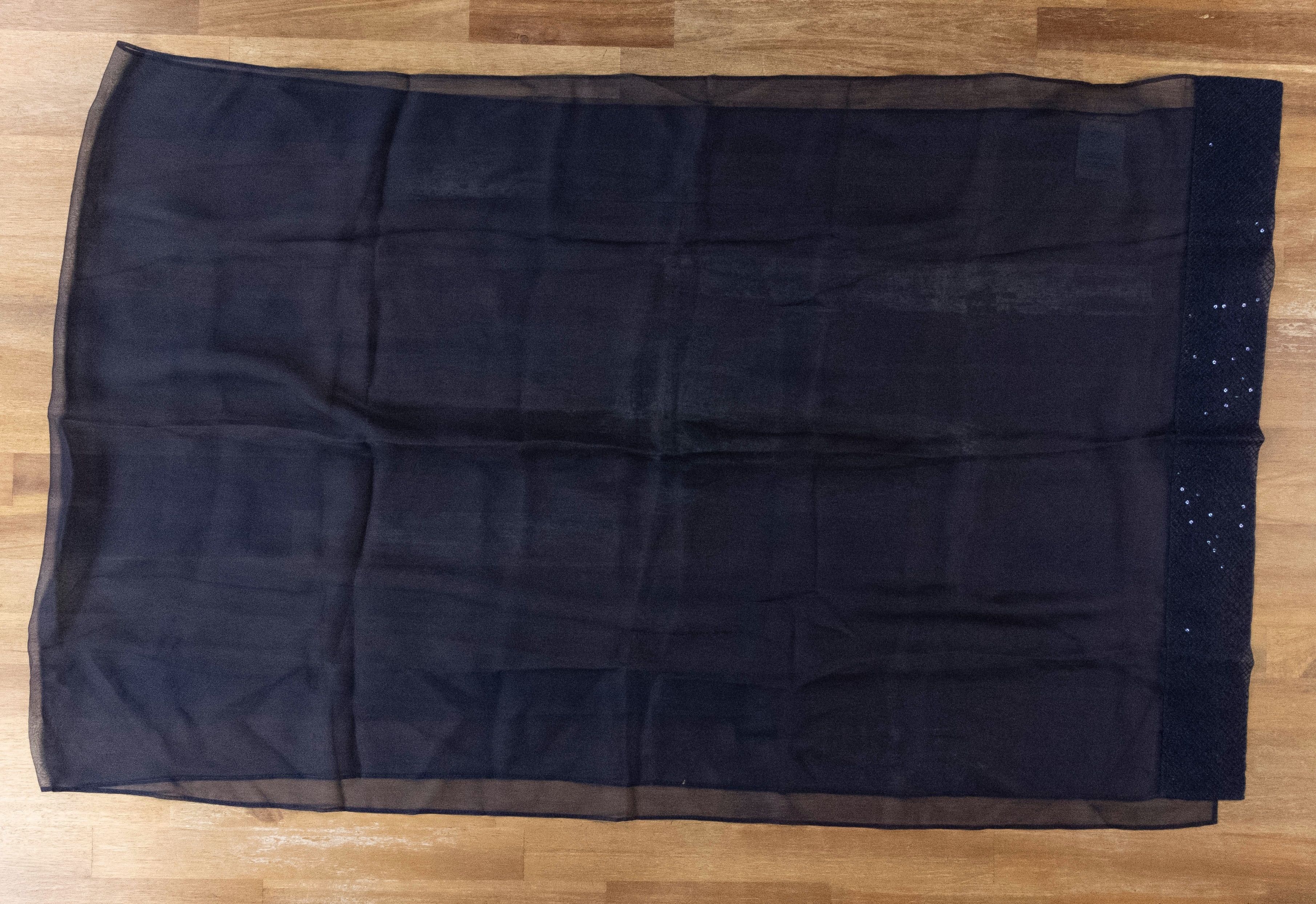 Bottega Veneta BOTTEGA VENETA midnight blue sequin silk sheer stole scarf q Size ONE SIZE - 1 Thumbnail