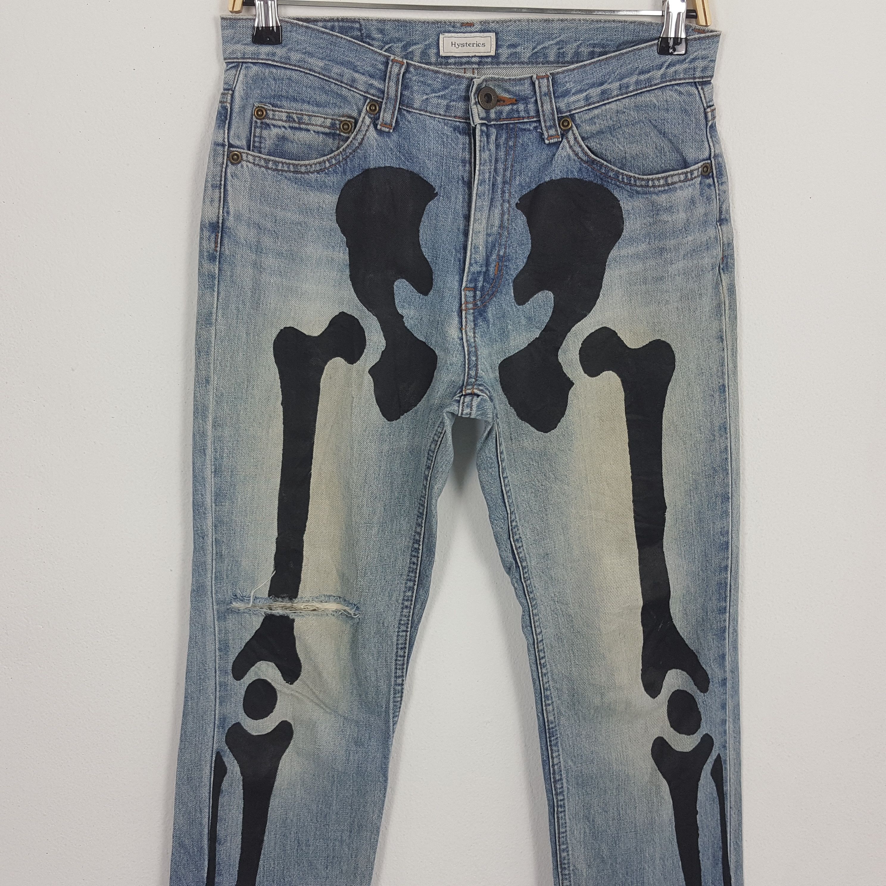Hysteric Glamour × Japanese Brand × Vintage Vintage HYSTERIC GLAMOUR Japanese Custom Skull Skinny Jeans Size US 30 / EU 46 - 2 Thumbnail