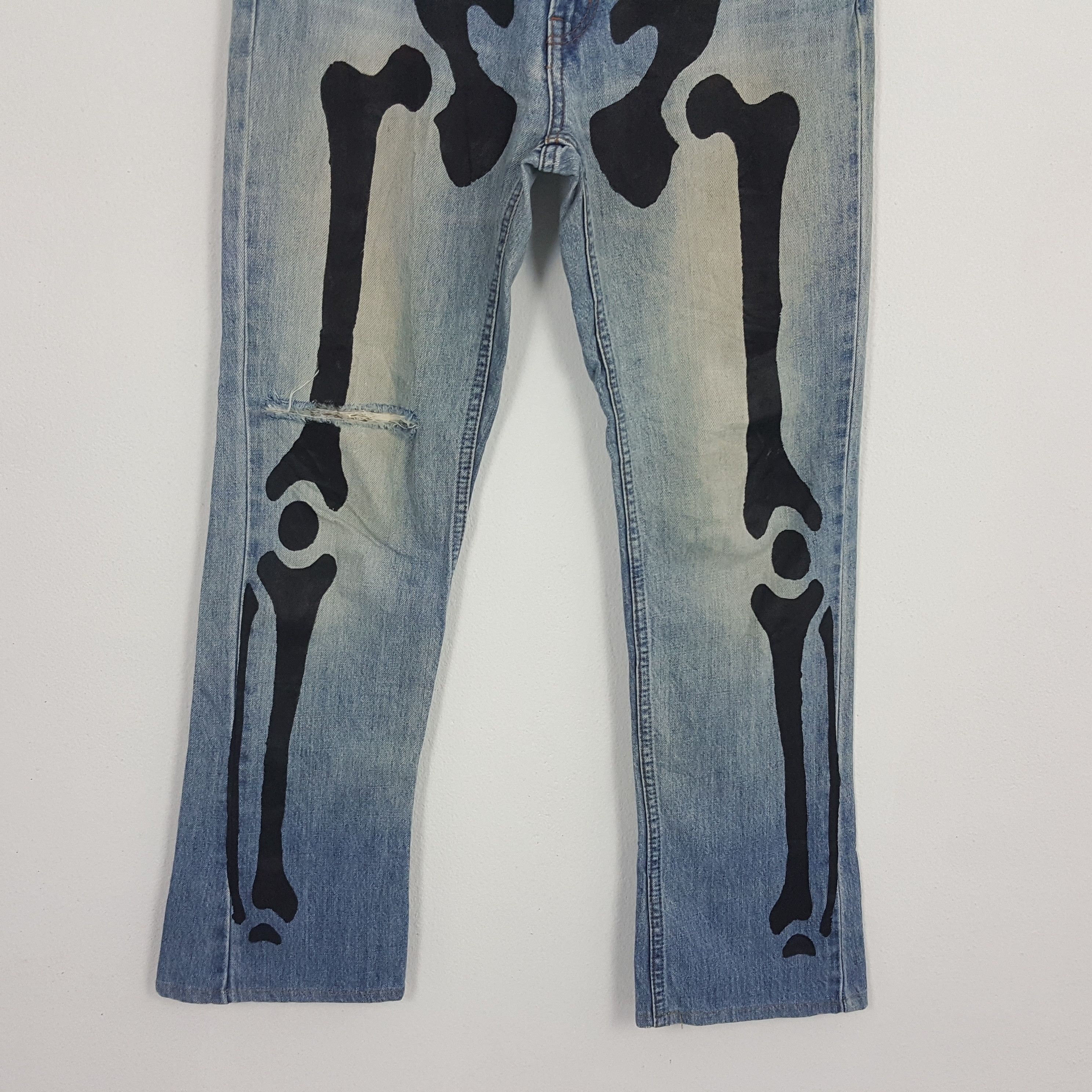 Hysteric Glamour × Japanese Brand × Vintage Vintage HYSTERIC GLAMOUR Japanese Custom Skull Skinny Jeans Size US 30 / EU 46 - 3 Thumbnail