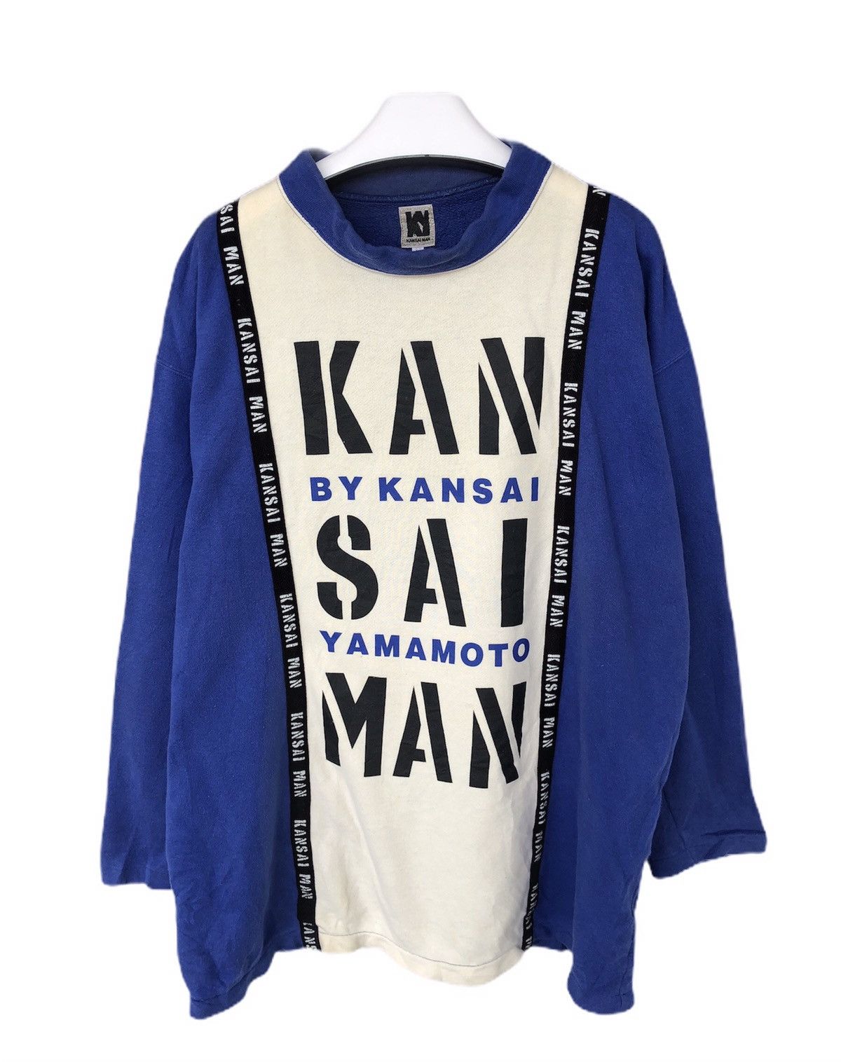 image of Kansai Yamamoto Big Logo Nice Design Sweatshirt in Blue, Men's (Size Large)