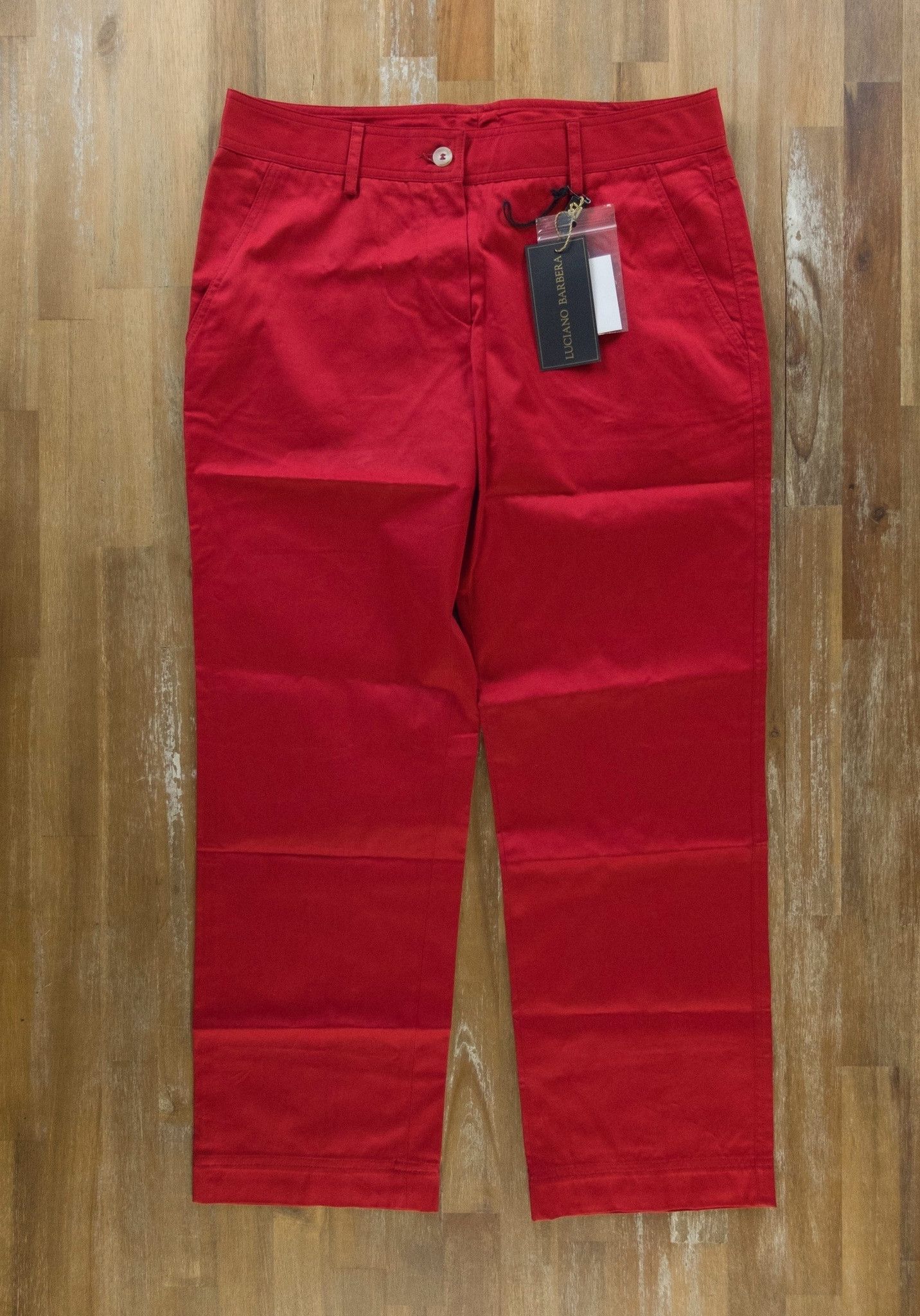 Luciano Barbera LUCIANO BARBERA red cotton crop capri pants trousers 42 Size 28" / US 6 / IT 42 - 4 Thumbnail