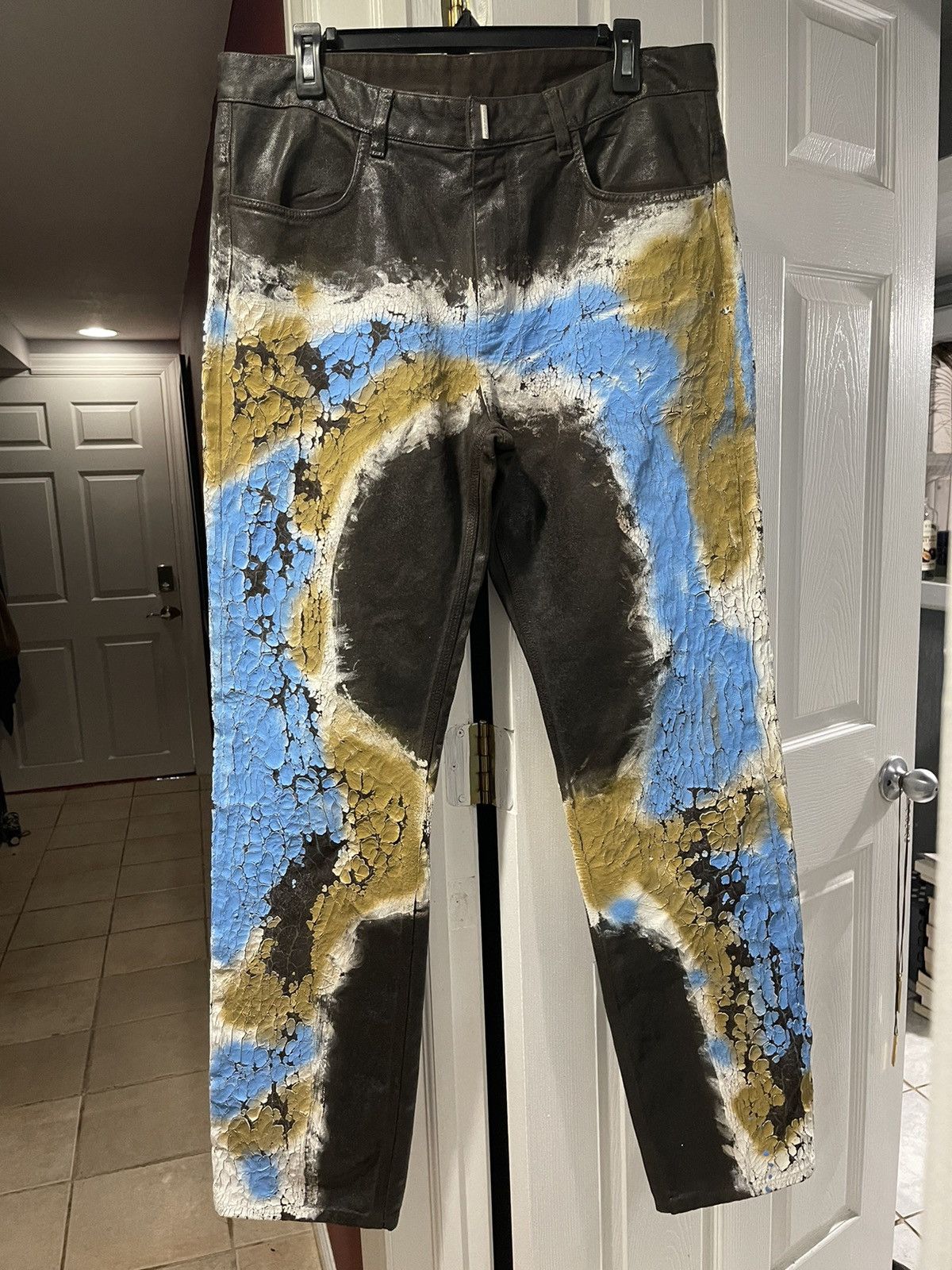 Givenchy Painted Crackled Jeans Grailed