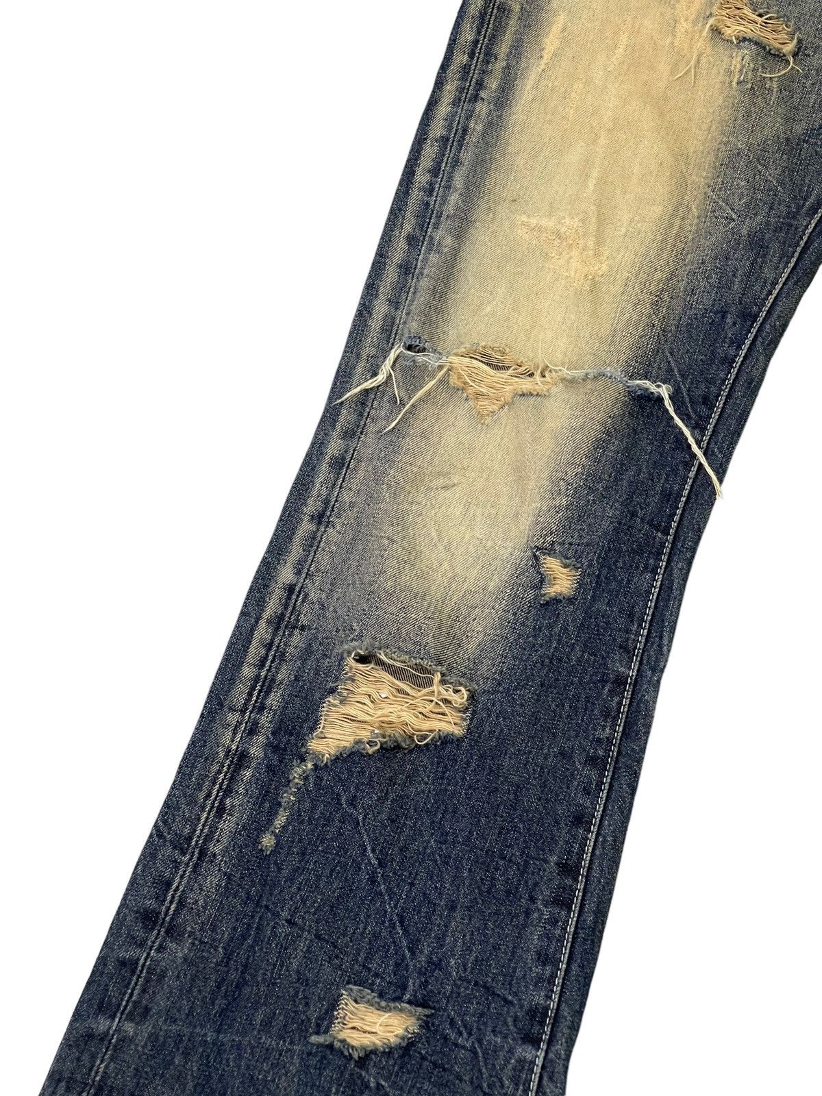 Japanese Brand Flare Jeans La Gate Distress Acid Wash Boot Cut 5🟦5 Size US 33 - 6 Thumbnail