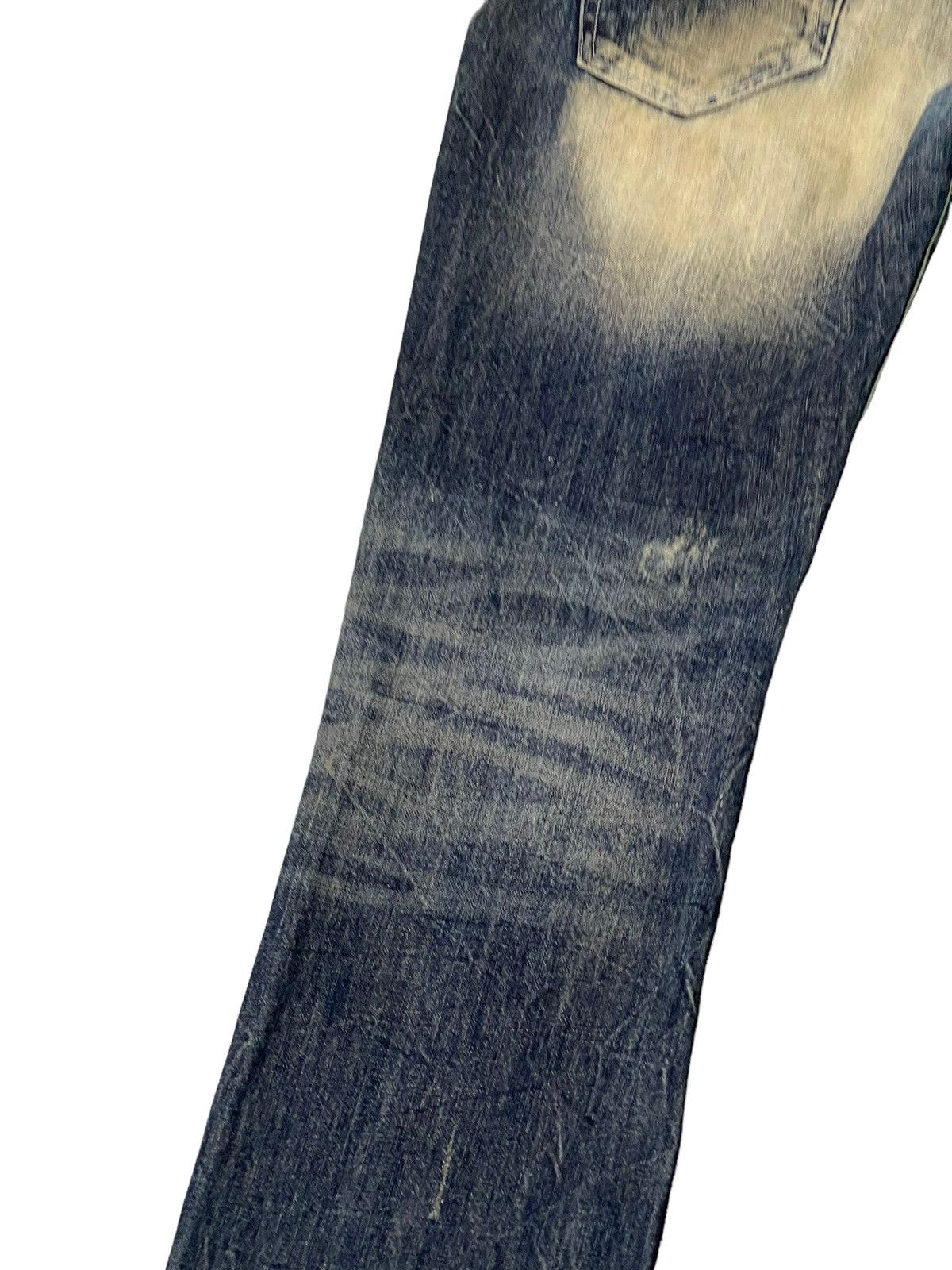 Japanese Brand Flare Jeans La Gate Distress Acid Wash Boot Cut 5🟦5 Size US 33 - 17 Thumbnail