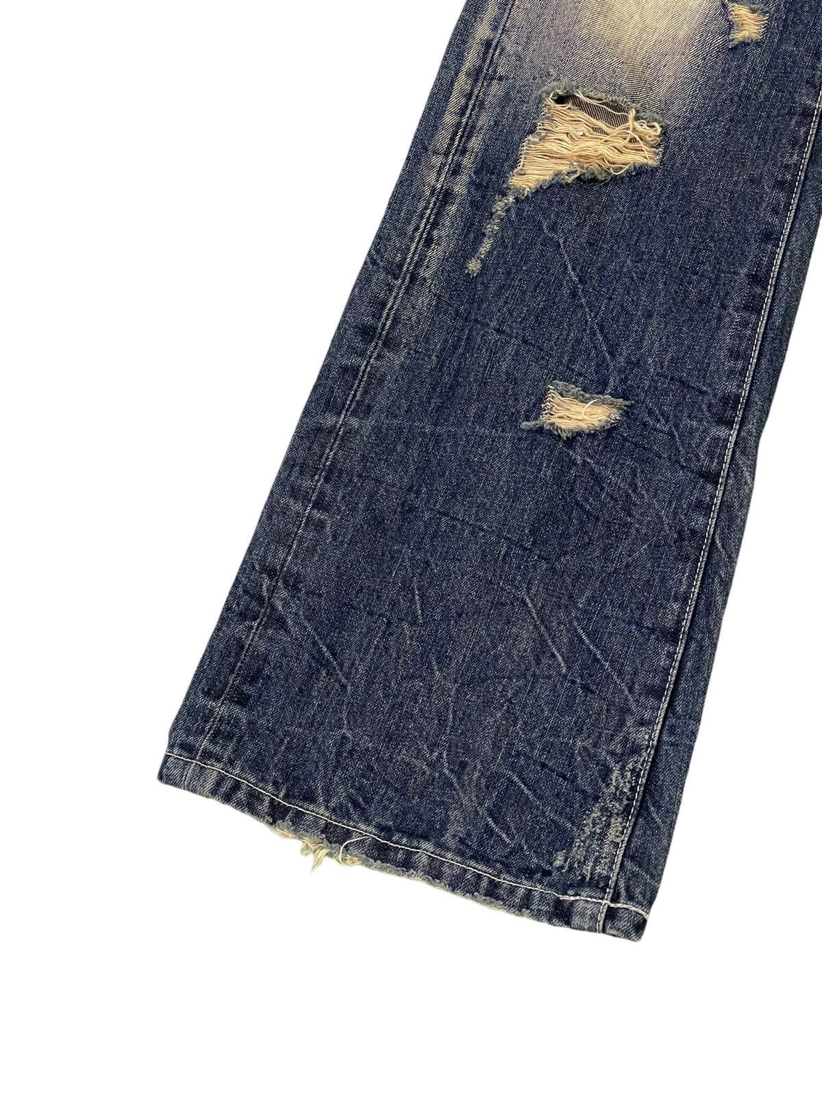 Japanese Brand Flare Jeans La Gate Distress Acid Wash Boot Cut 5🟦5 Size US 33 - 5 Thumbnail