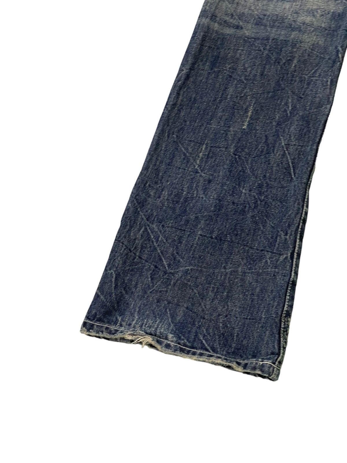 Japanese Brand Flare Jeans La Gate Distress Acid Wash Boot Cut 5🟦5 Size US 33 - 16 Thumbnail