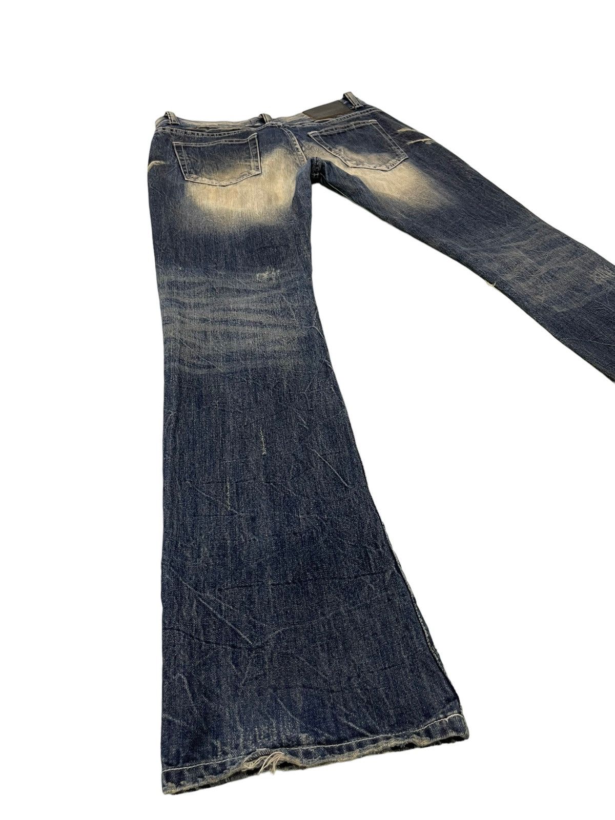 Japanese Brand Flare Jeans La Gate Distress Acid Wash Boot Cut 5🟦5 Size US 33 - 13 Thumbnail