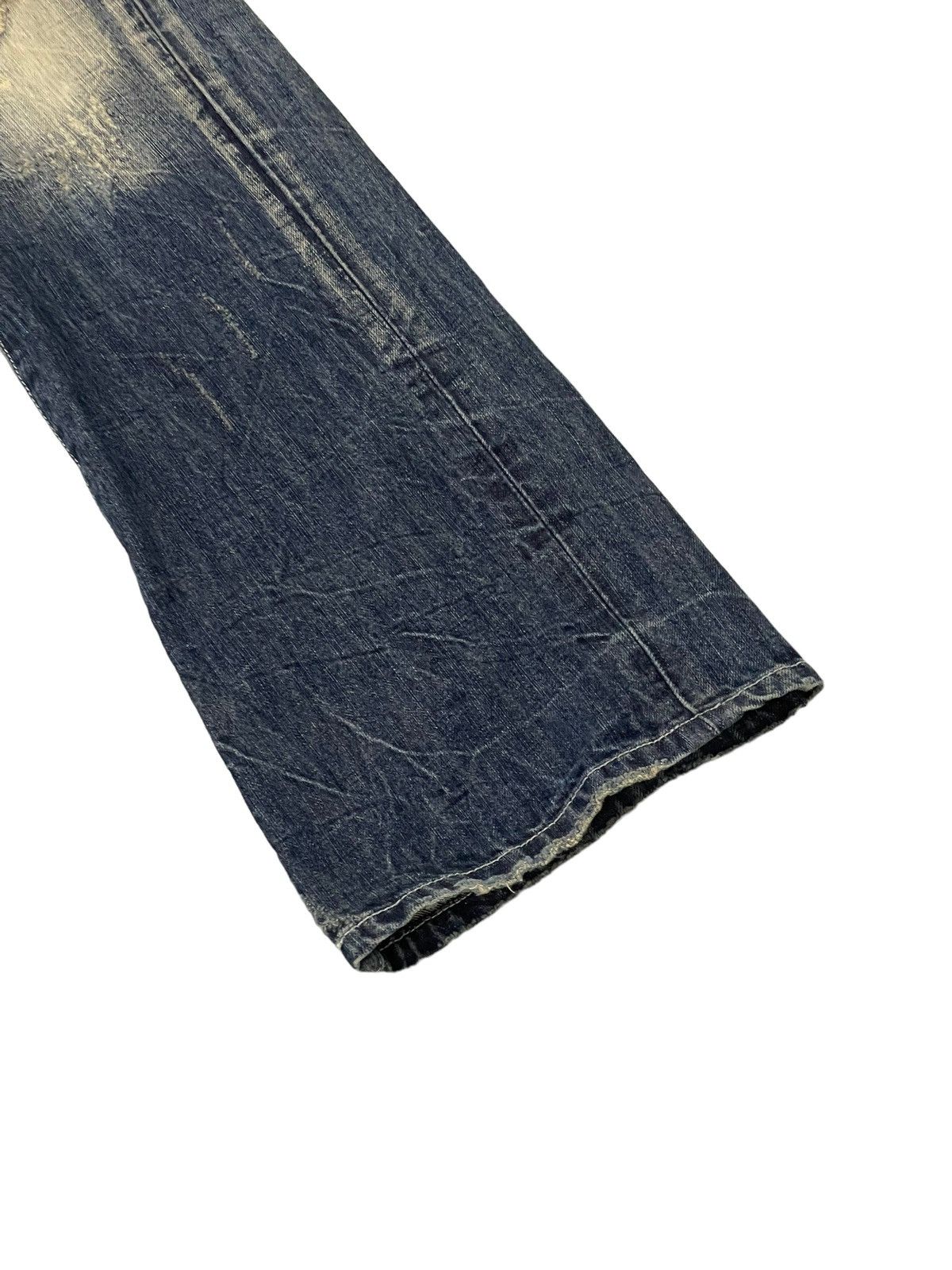 Japanese Brand Flare Jeans La Gate Distress Acid Wash Boot Cut 5🟦5 Size US 33 - 4 Thumbnail