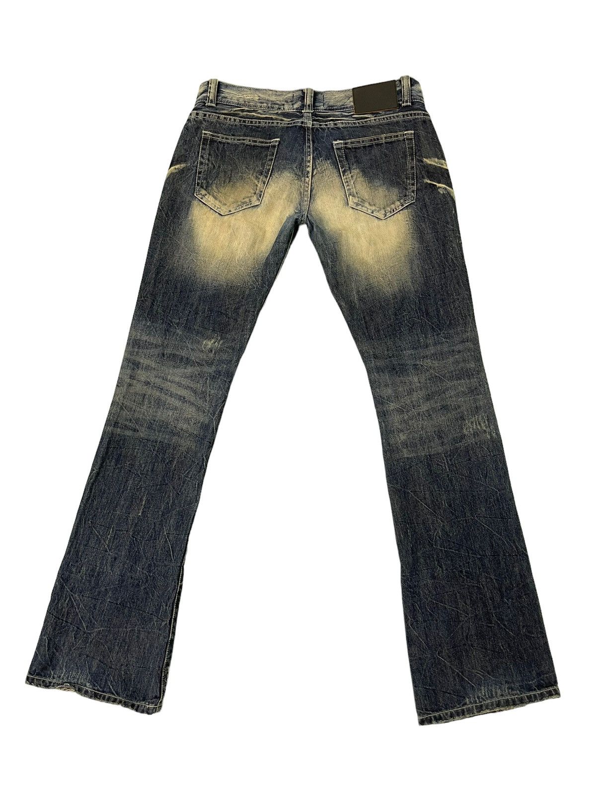Japanese Brand Flare Jeans La Gate Distress Acid Wash Boot Cut 5🟦5 Size US 33 - 12 Thumbnail