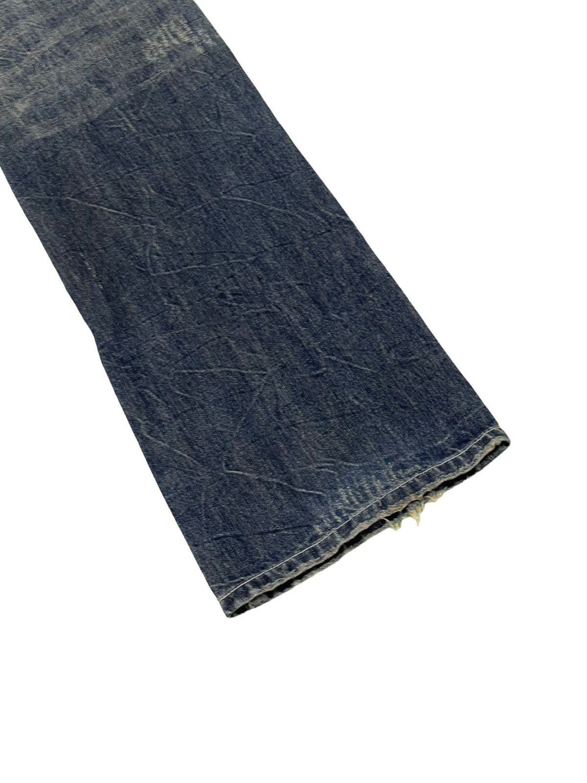 Japanese Brand Flare Jeans La Gate Distress Acid Wash Boot Cut 5🟦5 Size US 33 - 15 Thumbnail