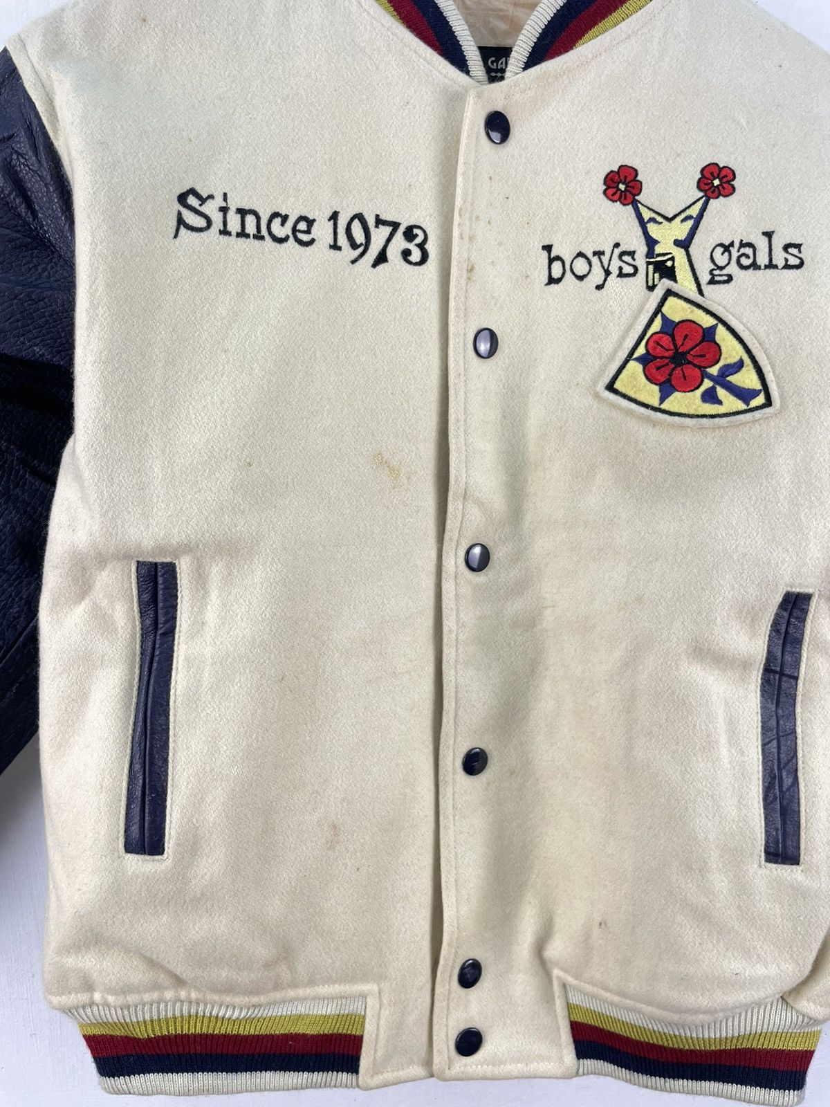 Japanese Brand Vintage 80s Batsu Varsity Leather Jacket Size Small Size S / US 4 / IT 40 - 10 Thumbnail