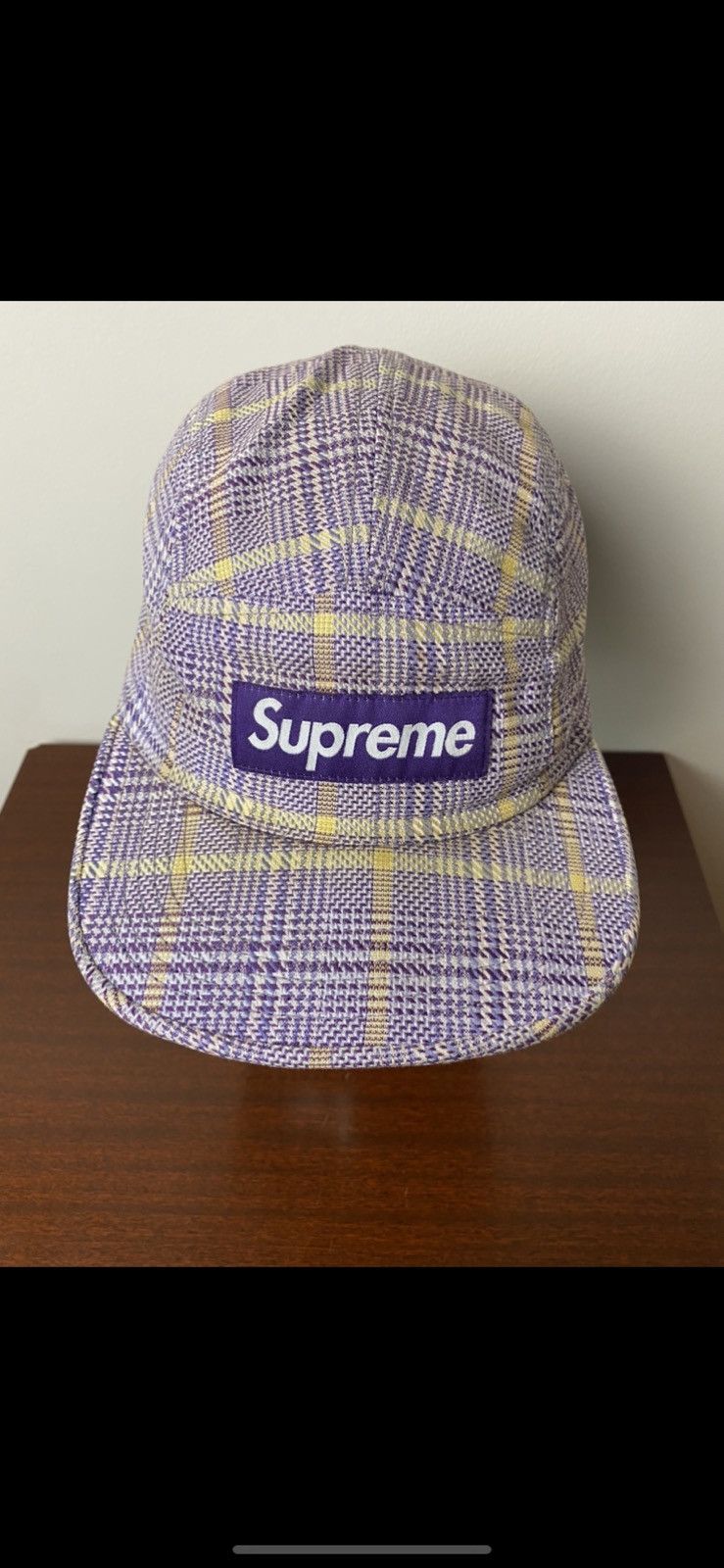 Supreme Supreme Purple Plaid Box Logo Hat Size ONE SIZE - 1 Thumbnail