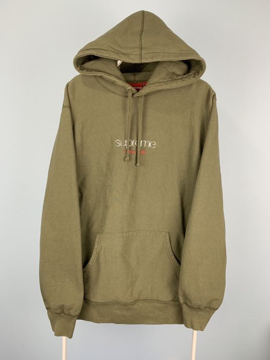 Supreme Supreme Chrome Classic Logo Hoodie Olive Grailed