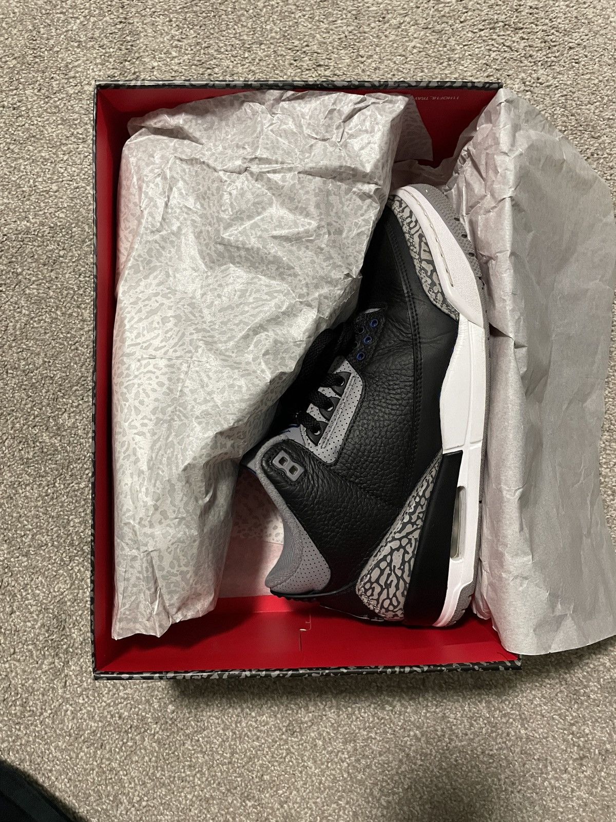 2020 Jordan Blue Cement CUSTOM Bred White Fire Red