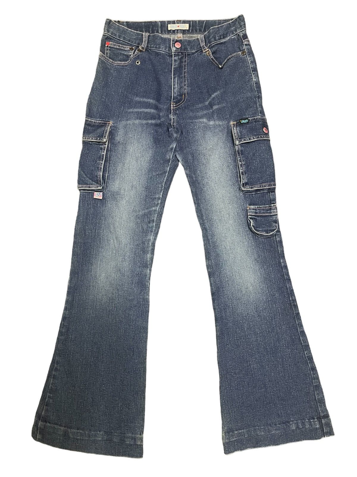 image of Hysteric Glamour Vintage Multipocket Style Flare Jeans in Blue, Women's (Size 26)