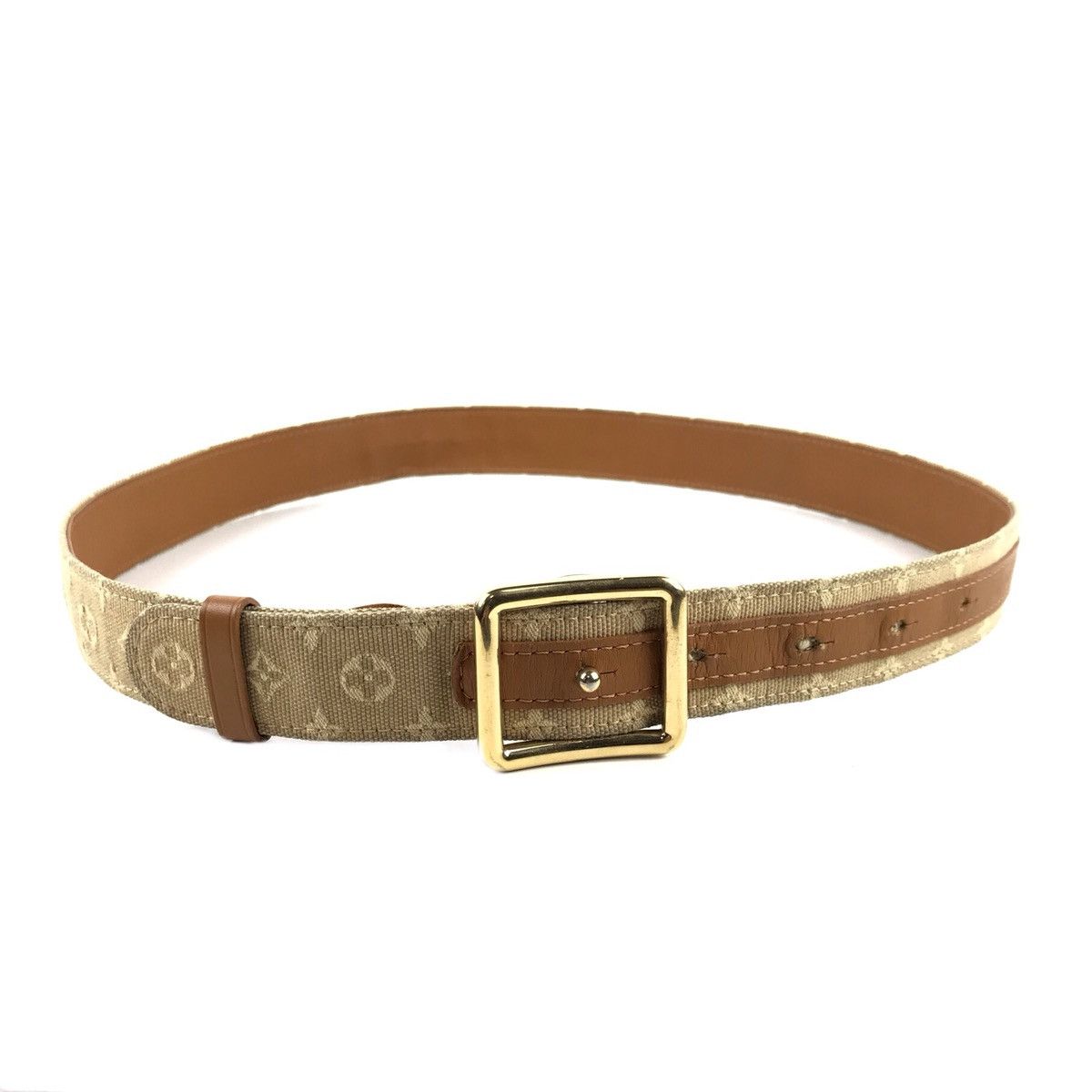 Louis Vuitton Mini Lin Canvas Tan Louis Vuitton Monogram Belt Size ONE SIZE - 7 Thumbnail
