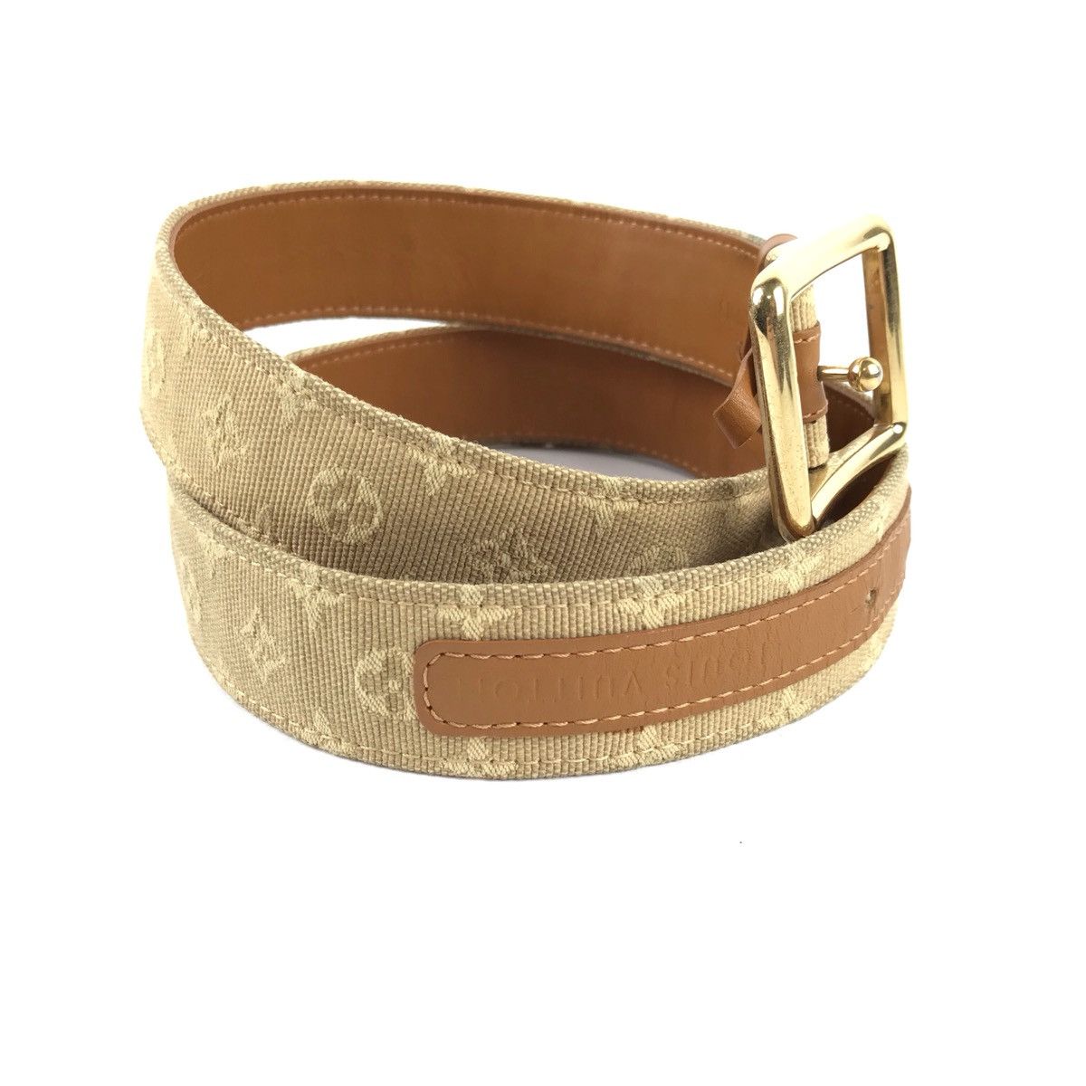 Louis Vuitton Mini Lin Canvas Tan Louis Vuitton Monogram Belt Size ONE SIZE - 4 Thumbnail
