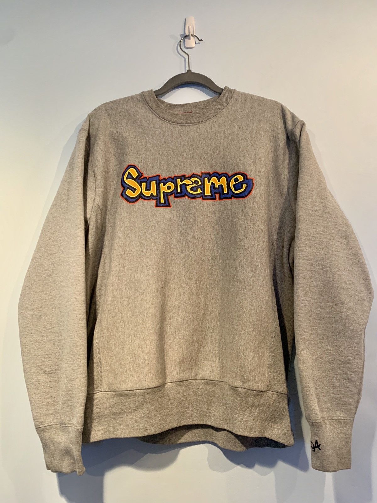 image of Supreme Gonz Box Logo Crewneck Ss2007 in Grey, Men's (Size Large)