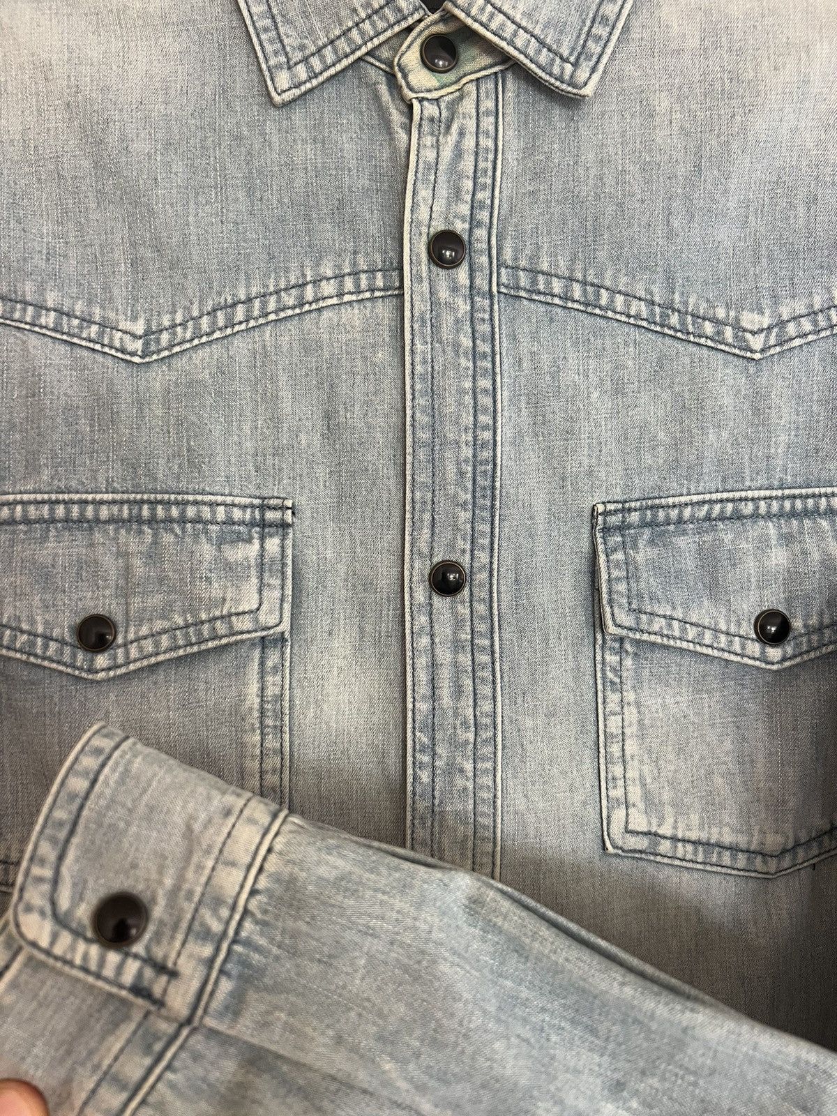 Hedi Slimane Saint Laurent SS13 Rare Denim Shirt Size US S / EU 44-46 / 1 - 5 Thumbnail