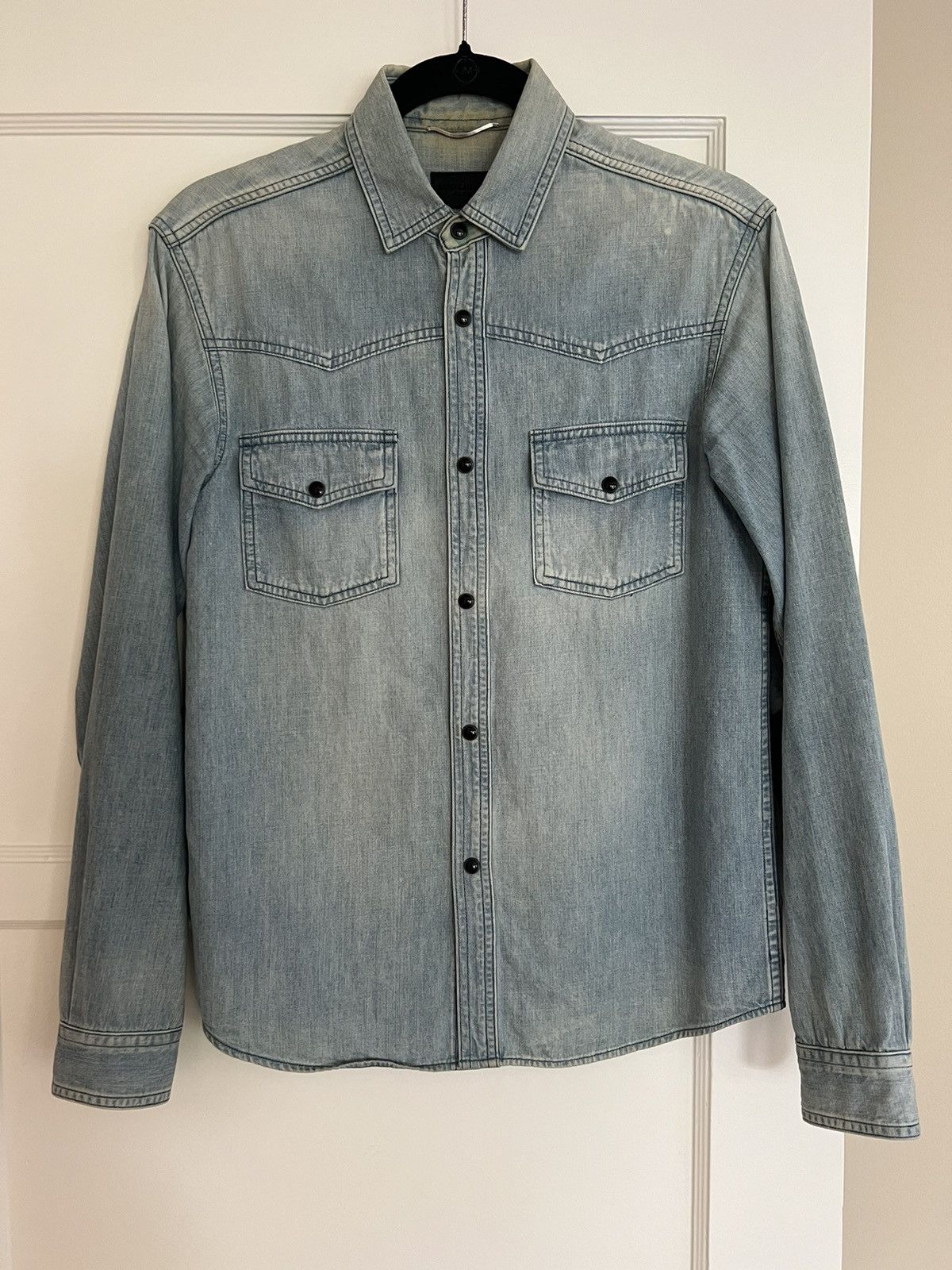 Hedi Slimane Saint Laurent SS13 Rare Denim Shirt Size US S / EU 44-46 / 1 - 1 Thumbnail