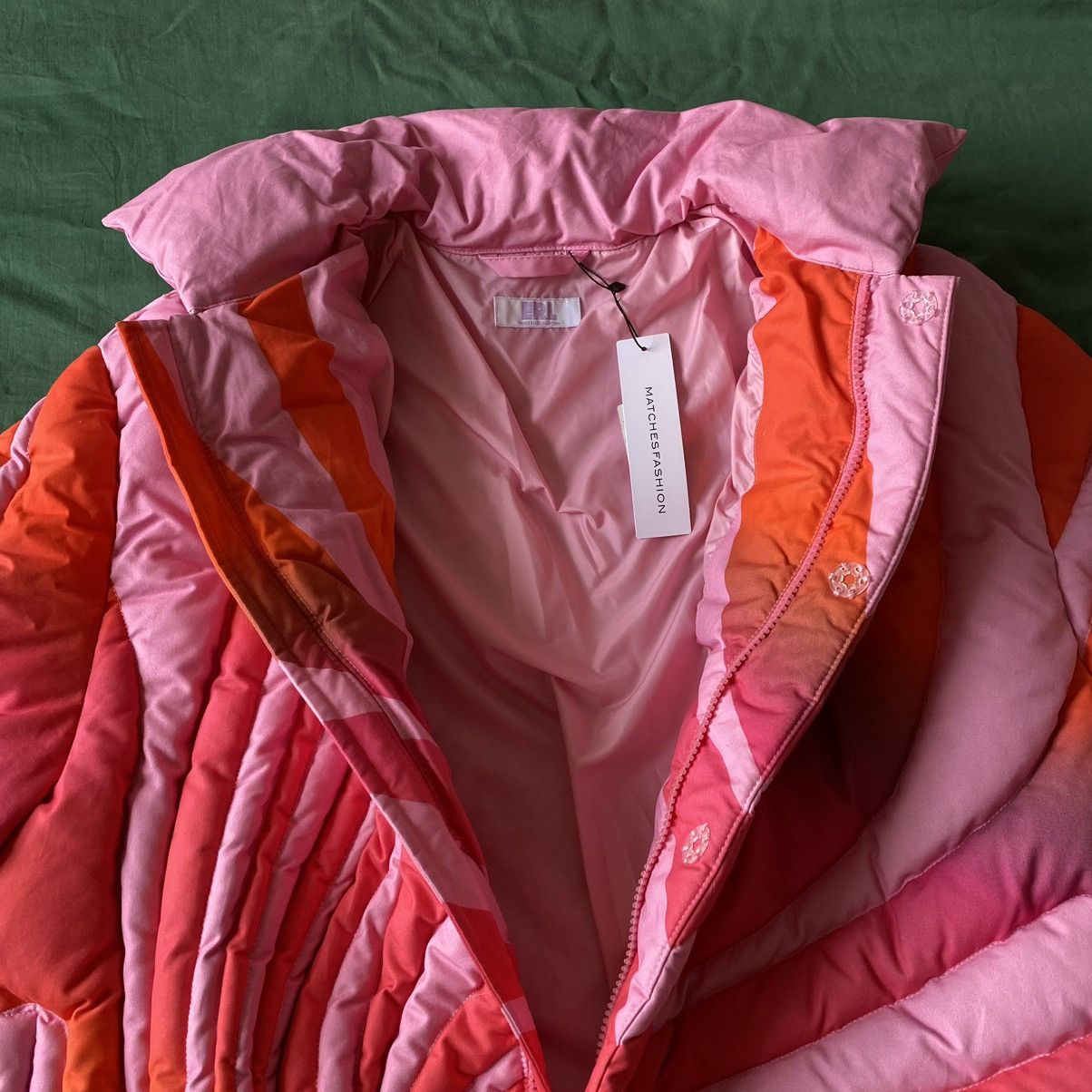 ERL ERL Pink Sunset Quilted Puffer Jacket Size US XL / EU 56 / 4 - 10 Thumbnail
