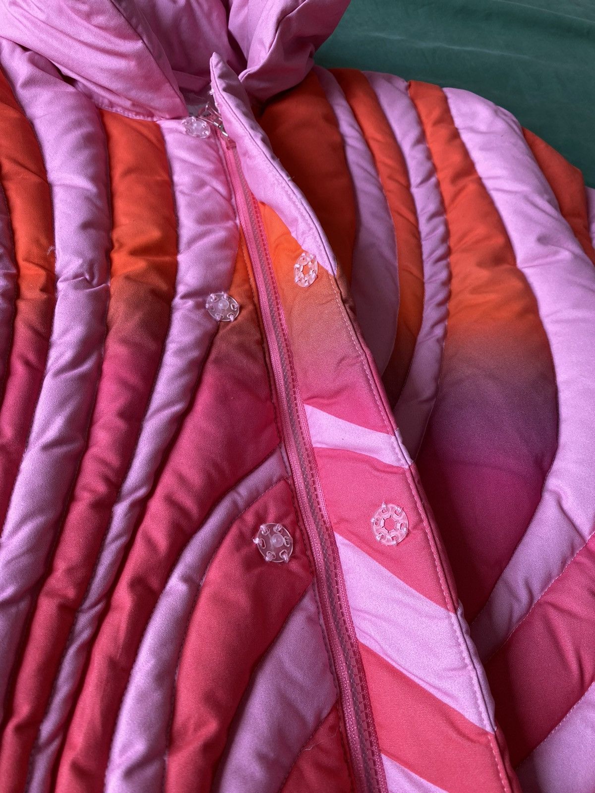 ERL ERL Pink Sunset Quilted Puffer Jacket Size US XL / EU 56 / 4 - 7 Thumbnail