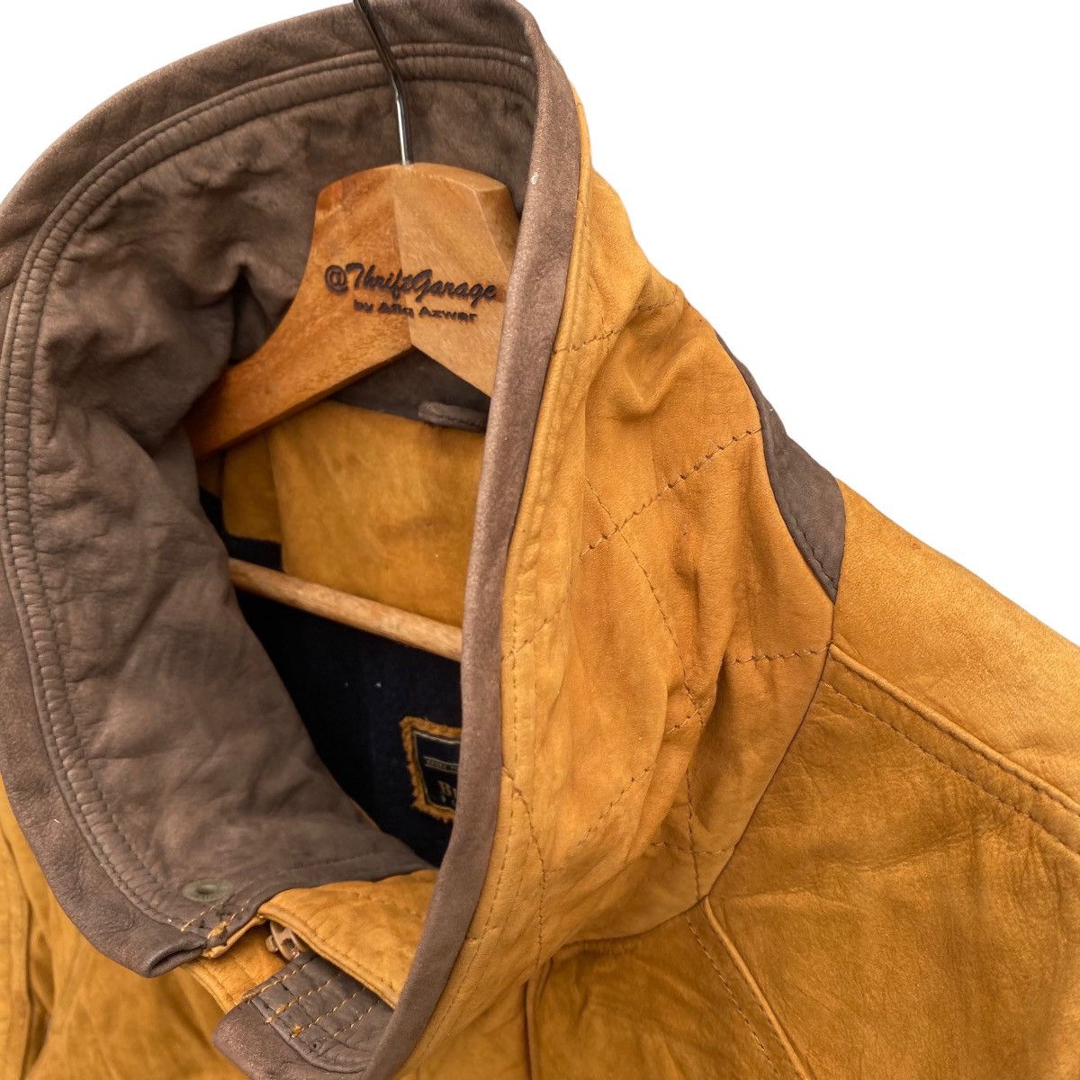 Japanese Brand × Vintage Vtg Bison Club Scandinavia Drawstring Suede Leather Jacket Size US XL / EU 56 / 4 - 7 Thumbnail