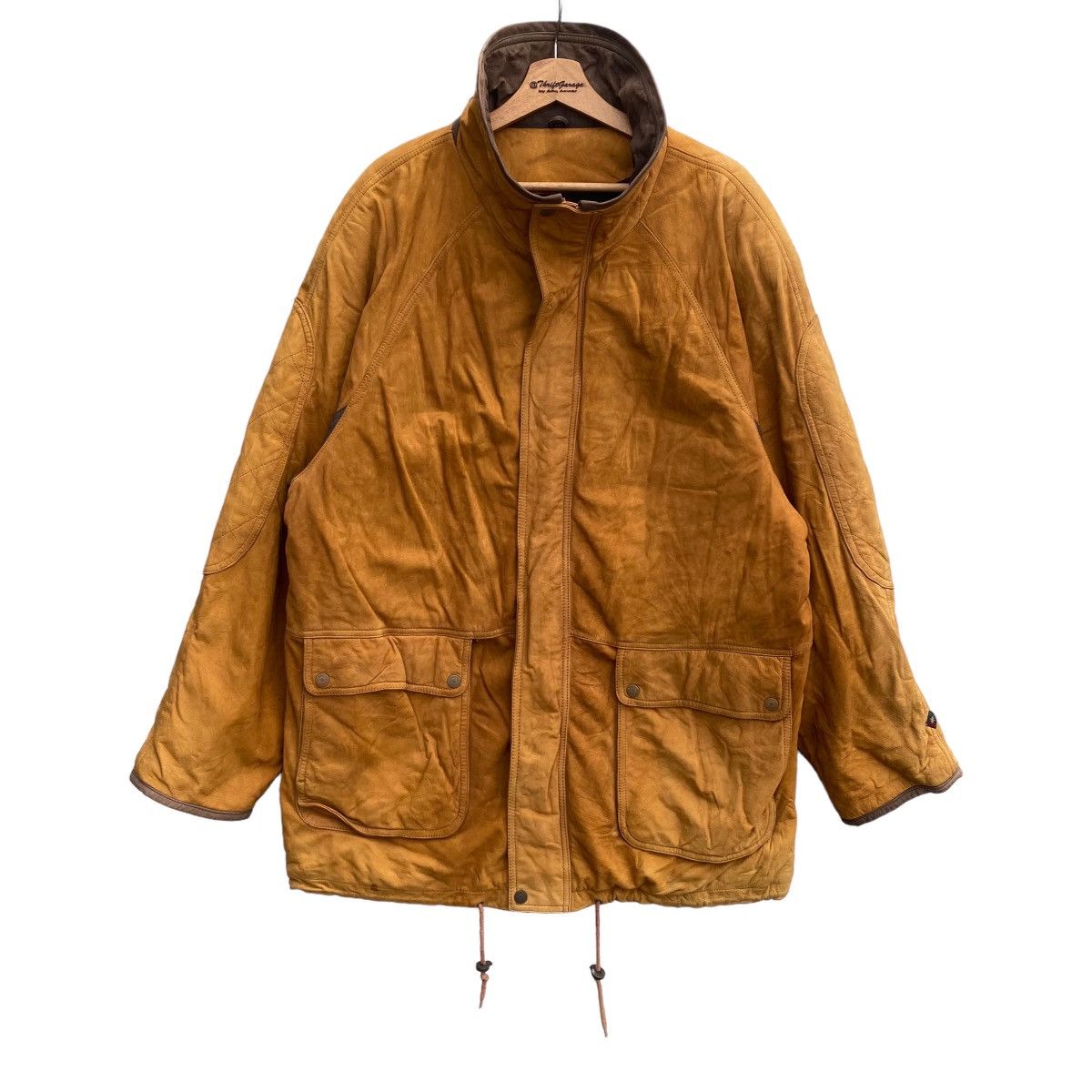 Japanese Brand × Vintage Vtg Bison Club Scandinavia Drawstring Suede Leather Jacket Size US XL / EU 56 / 4 - 6 Thumbnail