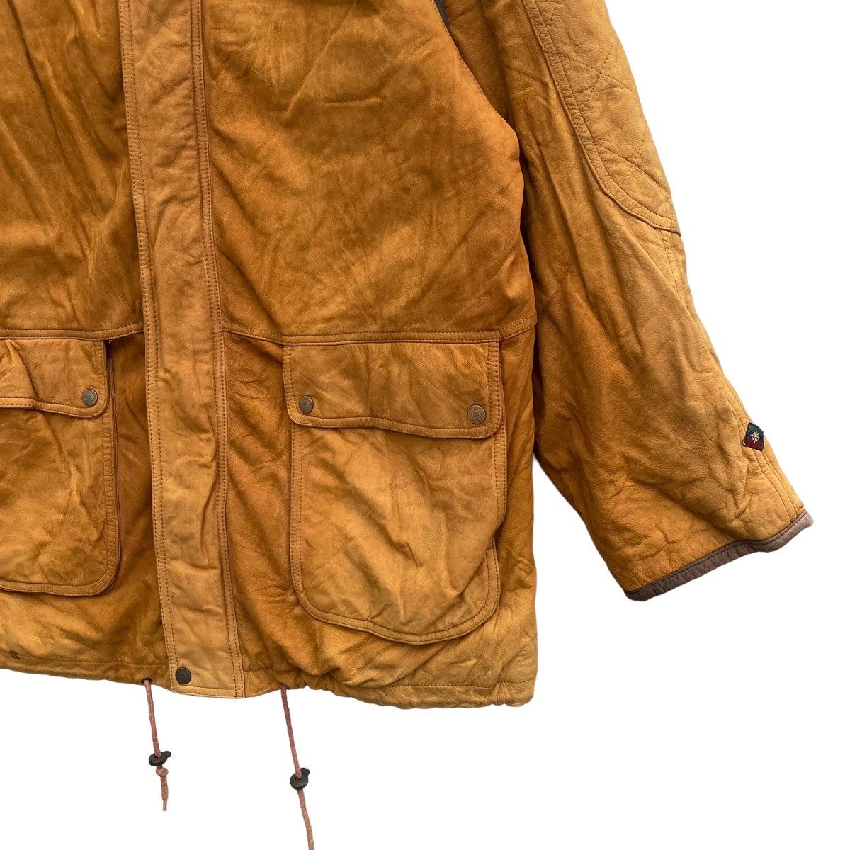 Japanese Brand × Vintage Vtg Bison Club Scandinavia Drawstring Suede Leather Jacket Size US XL / EU 56 / 4 - 4 Thumbnail