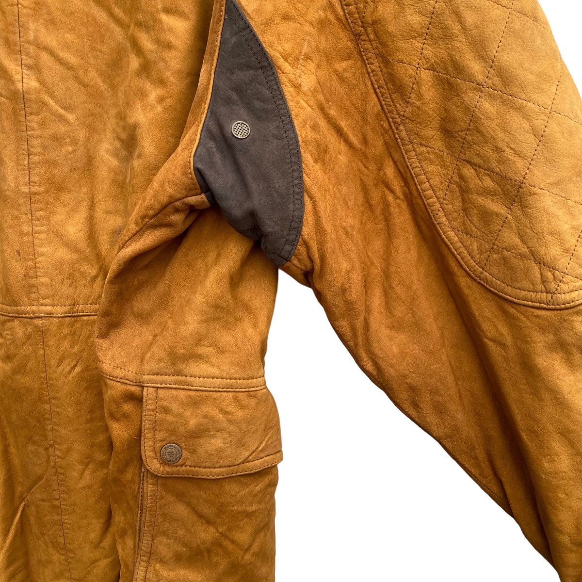Japanese Brand × Vintage Vtg Bison Club Scandinavia Drawstring Suede Leather Jacket Size US XL / EU 56 / 4 - 10 Thumbnail