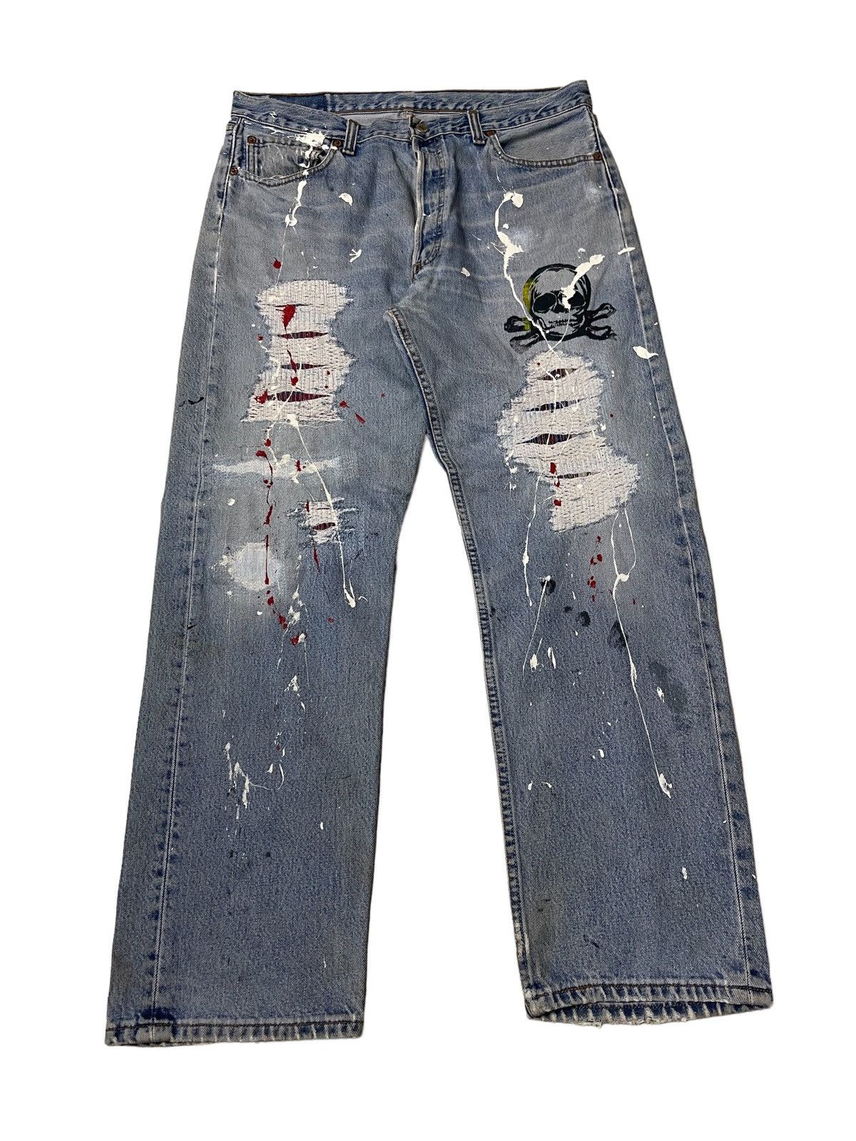 Levi's Vintage Clothing Vintage Levis Distressed Denim Size US 34 / EU 50 - 2 Thumbnail