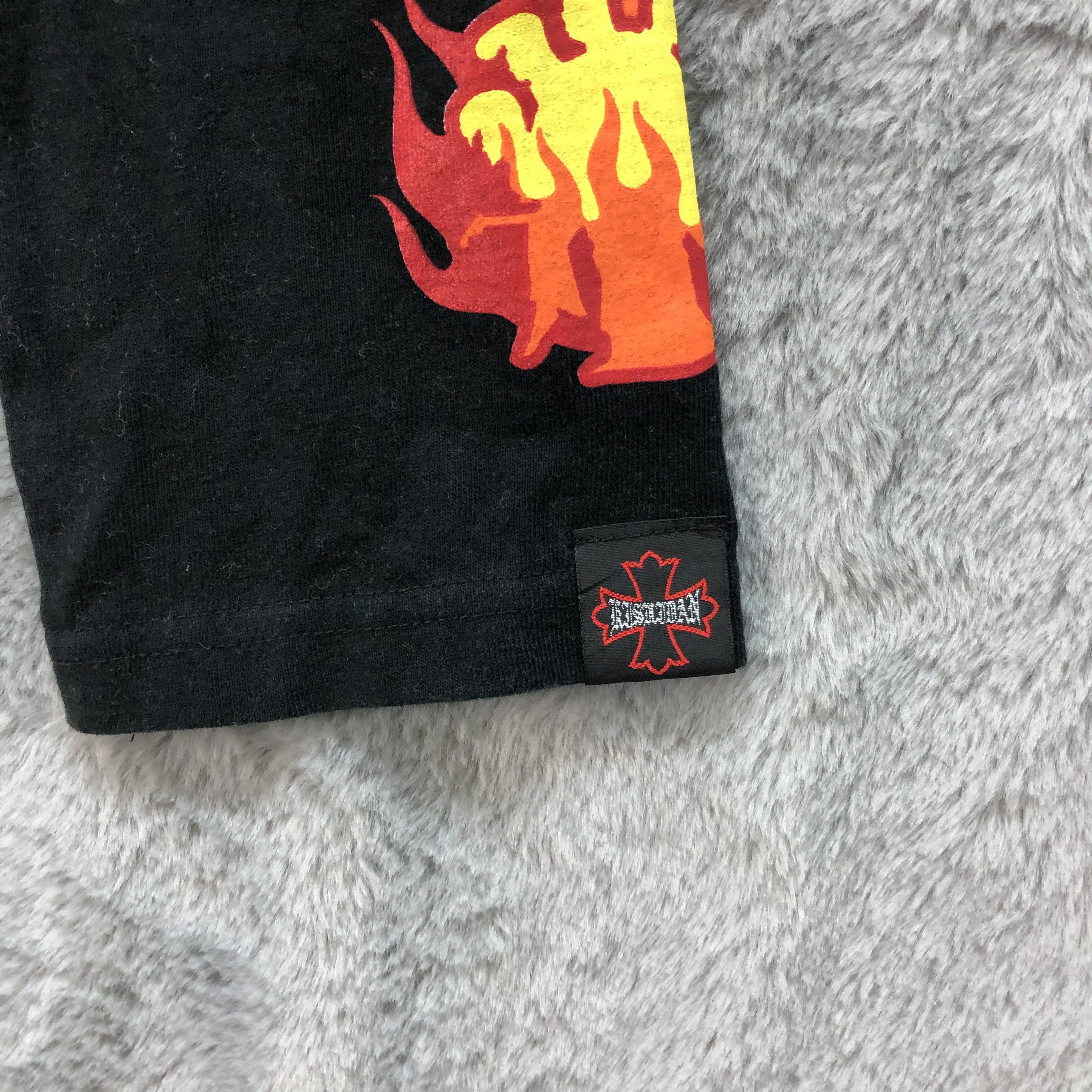 Japanese Brand RARE KISHIDENNE WRERUTOGOOD Big Logo Fire 3Q Tee #4773-167 Size S / US 4 / IT 40 - 10 Thumbnail