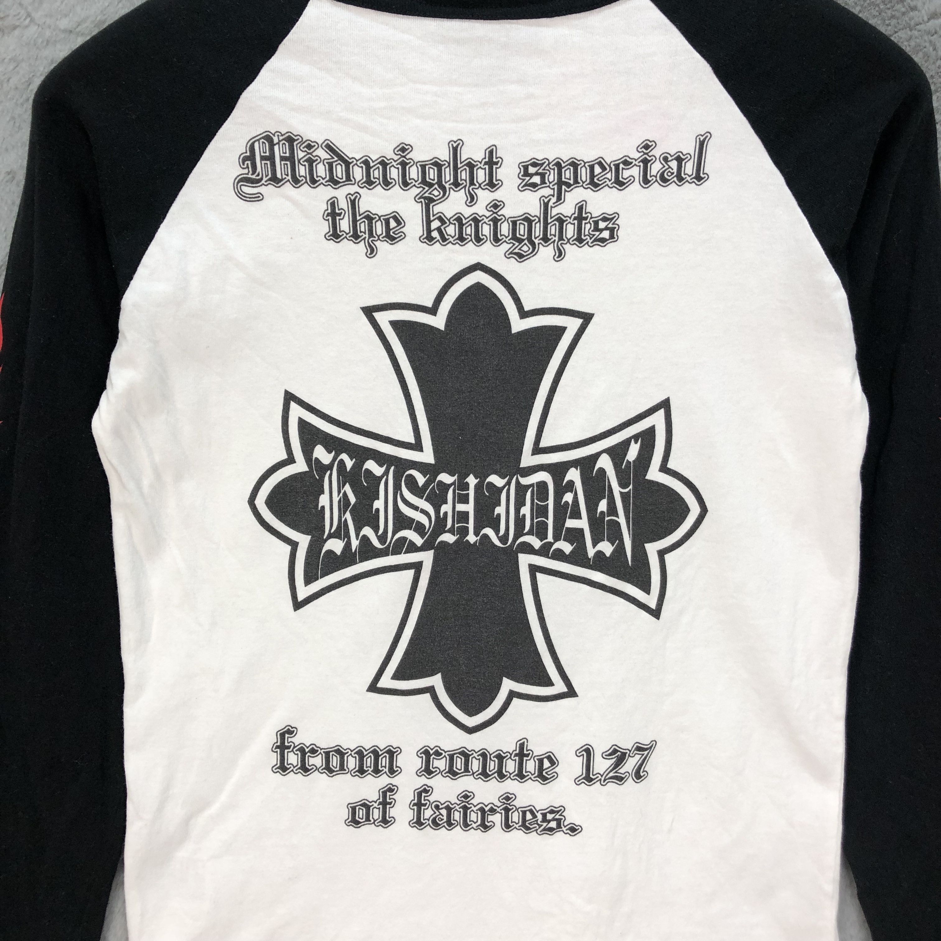Japanese Brand RARE KISHIDENNE WRERUTOGOOD Big Logo Fire 3Q Tee #4773-167 Size S / US 4 / IT 40 - 2 Thumbnail